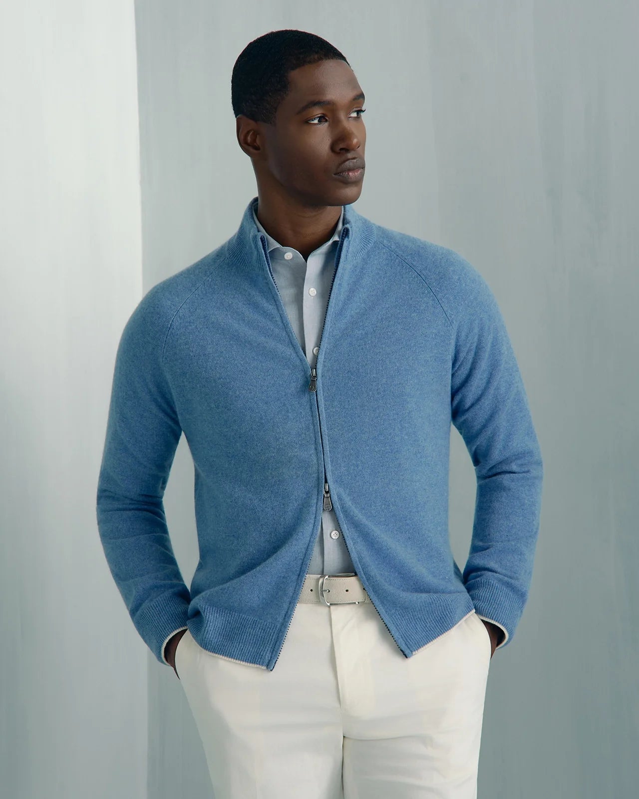 For general description, go to 'Main Product Description' region - Chamonix Cashmere Full Zip - Chamonix Cashmere Full Zip Blue