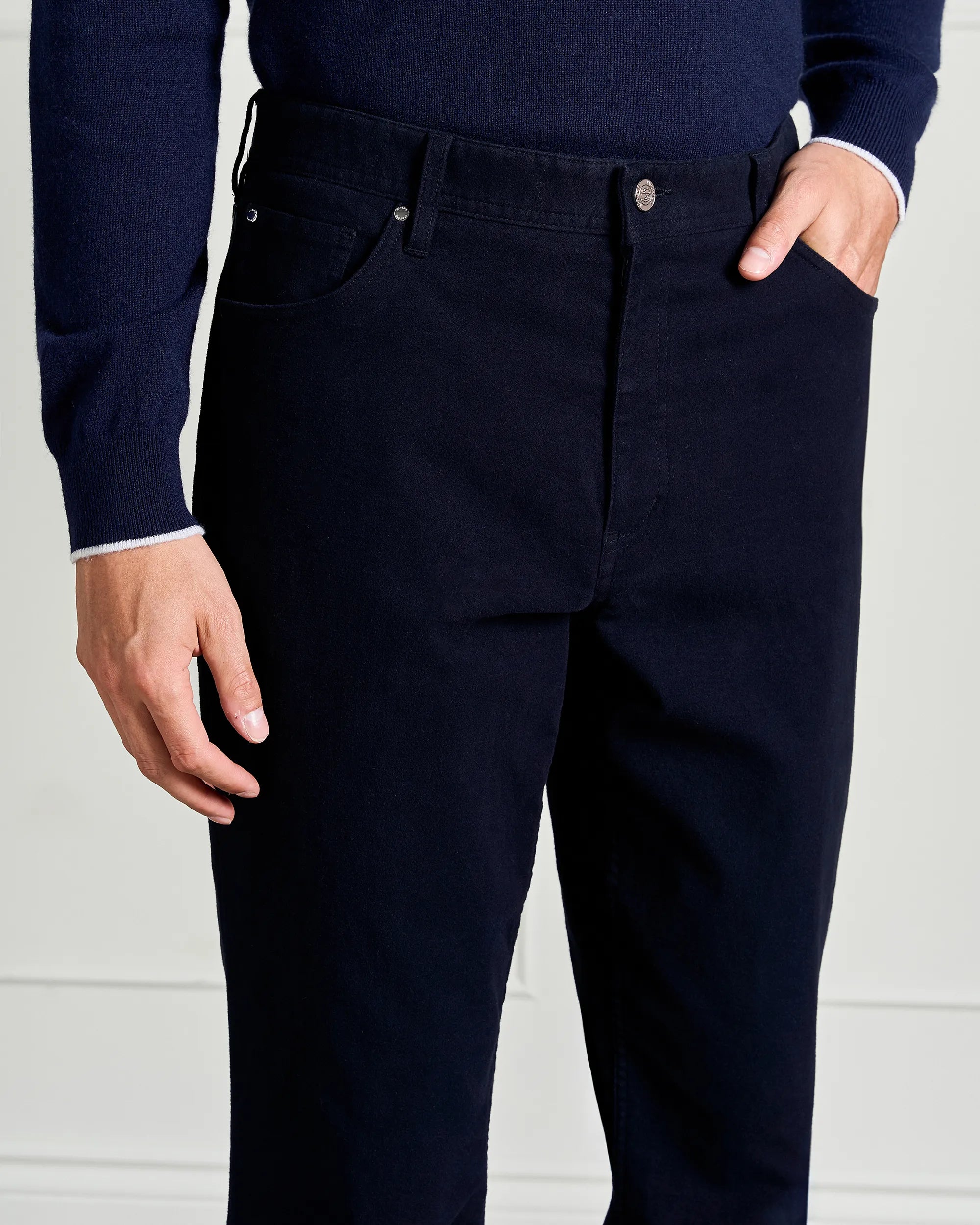 Marseilles Cotton Moleskin Pant - Marseilles Cotton Moleskin Pant Navy