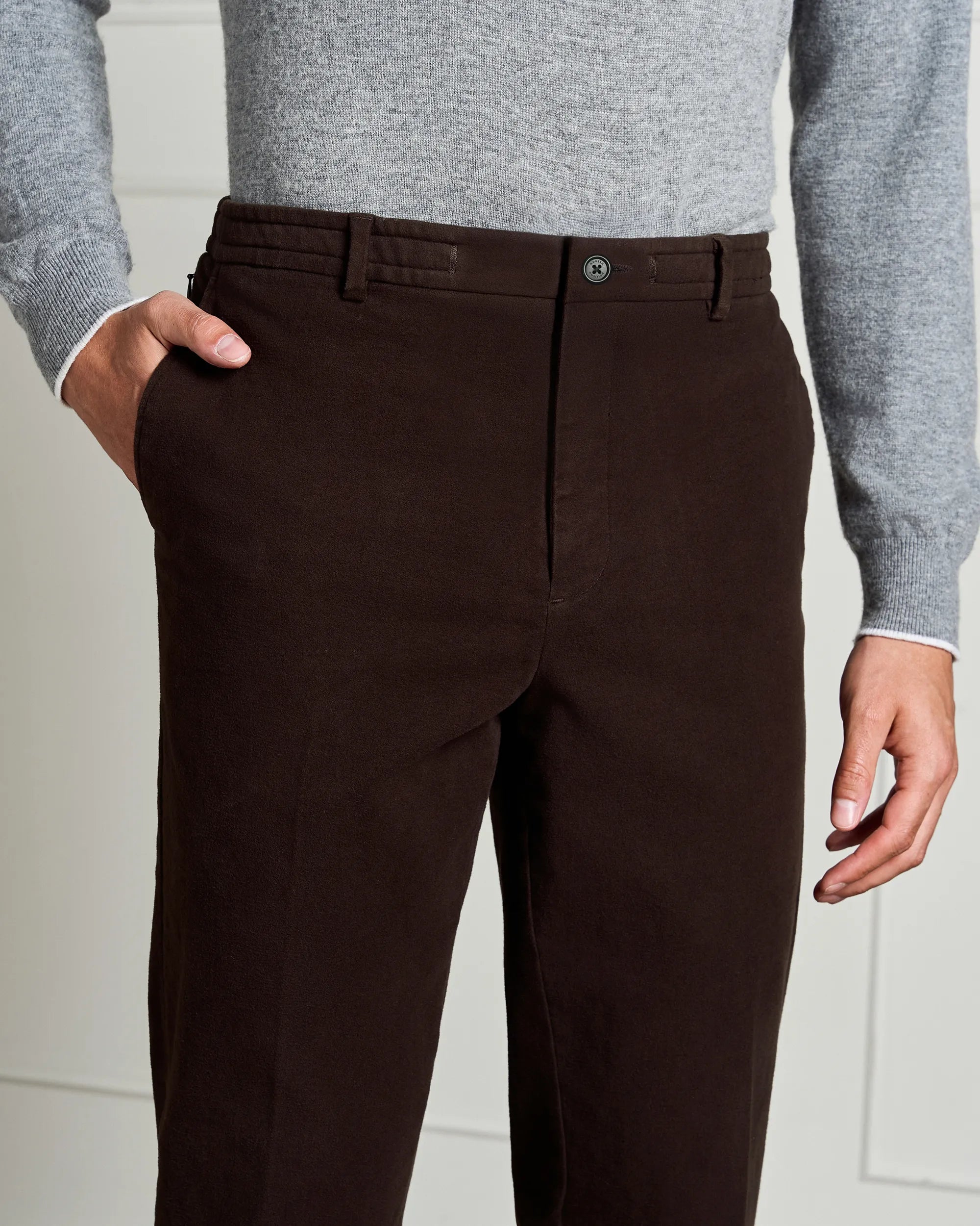 Como Moleskin Chino - Como Moleskin Chino Brown