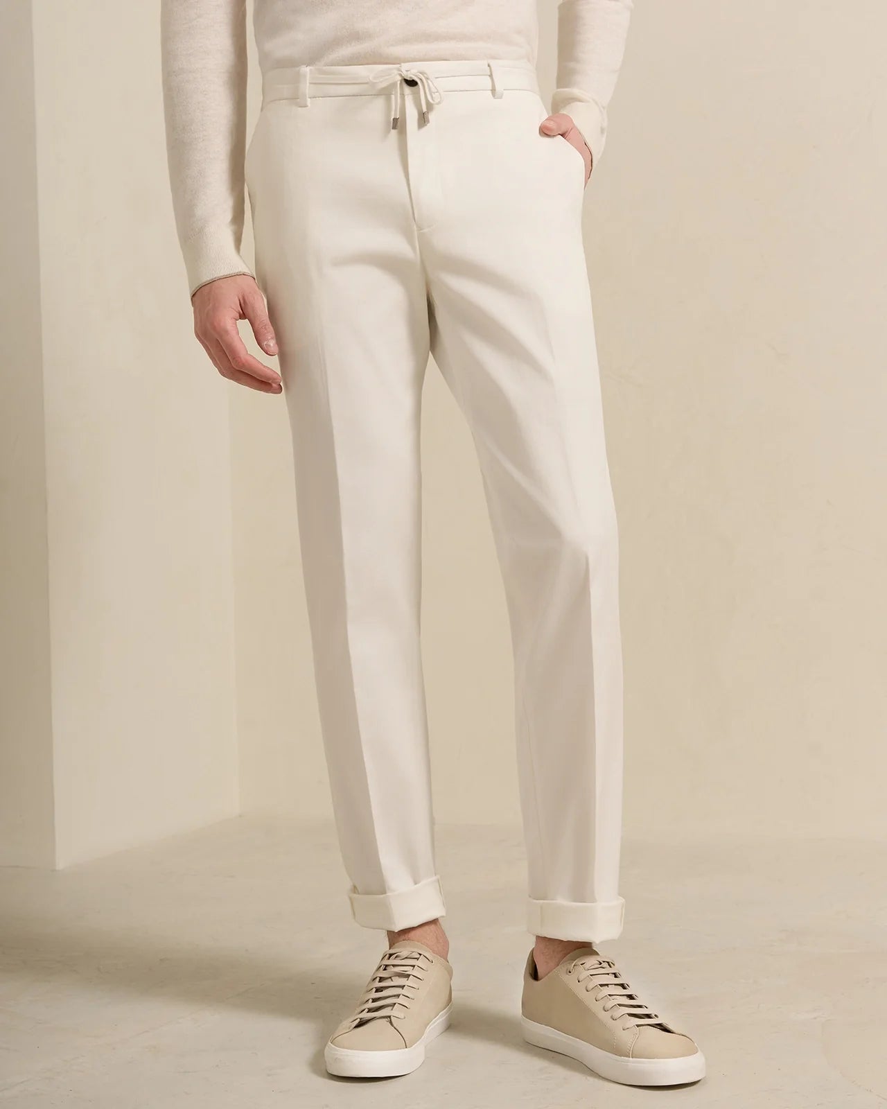 Como Pima Cotton Chino - Como Pima Cotton Chino White