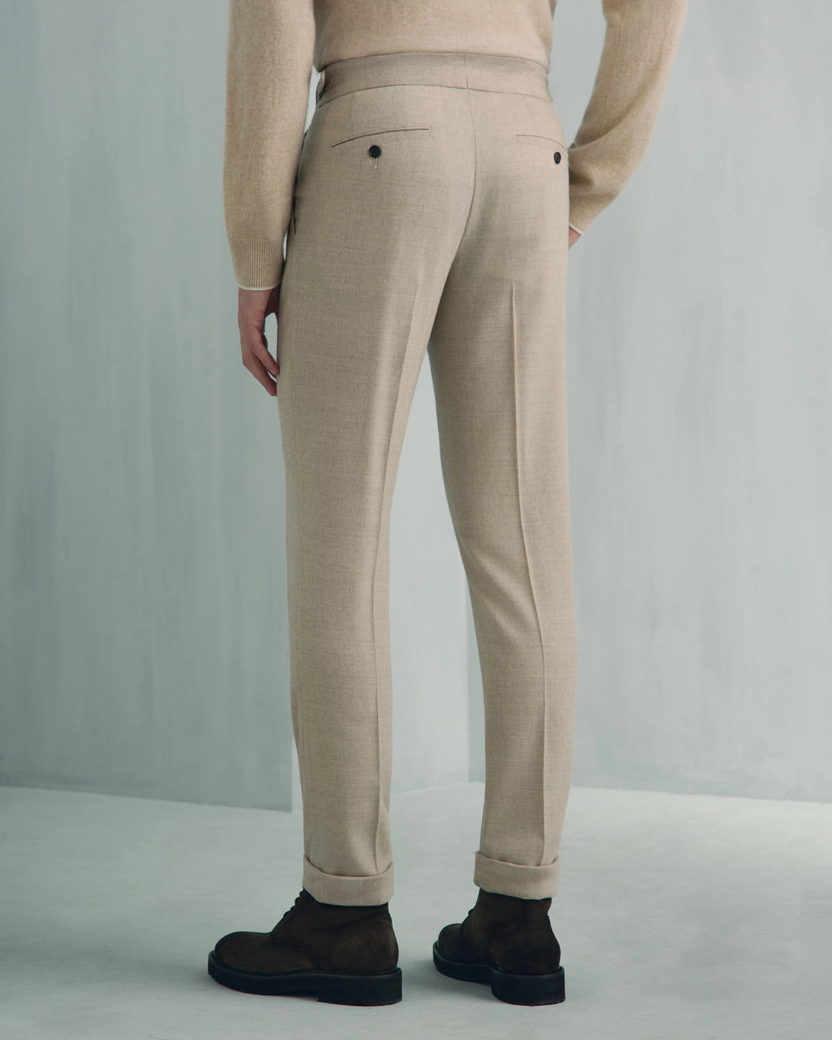 Modena Wool Cashmere Travel Pant - Modena Wool Cashmere Travel Pant Cream