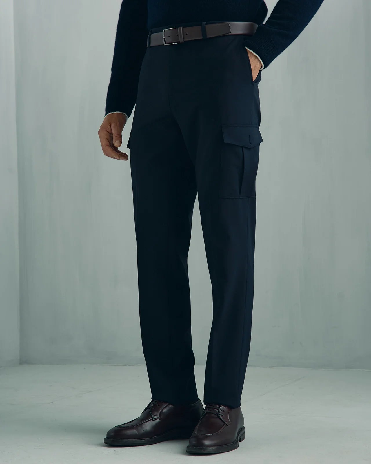 Como Wool Cargo Pant - Como Wool Cargo Pant Navy