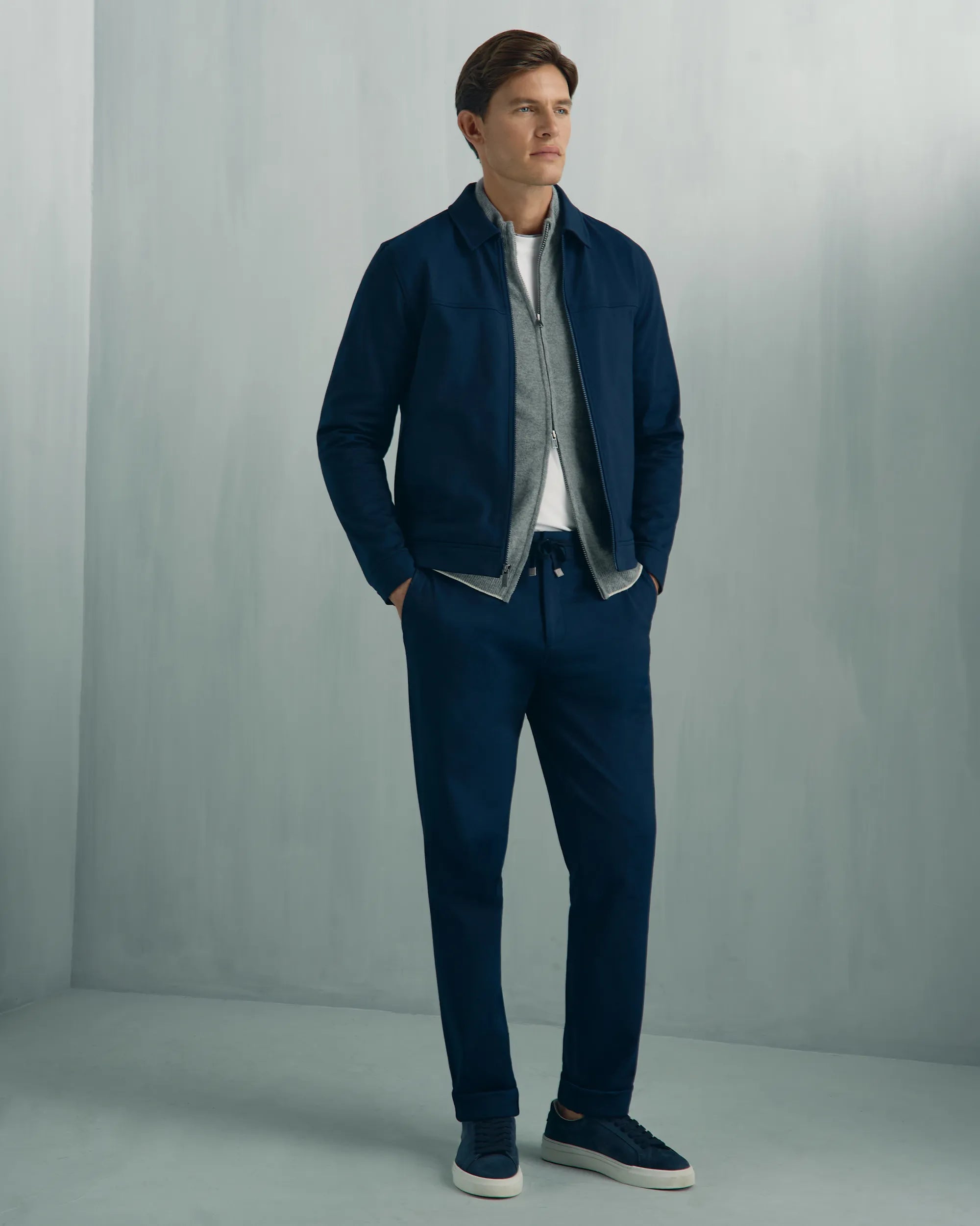 Como Cotton Nylon Knit Pant - Como Cotton Nylon Knit Pant Navy