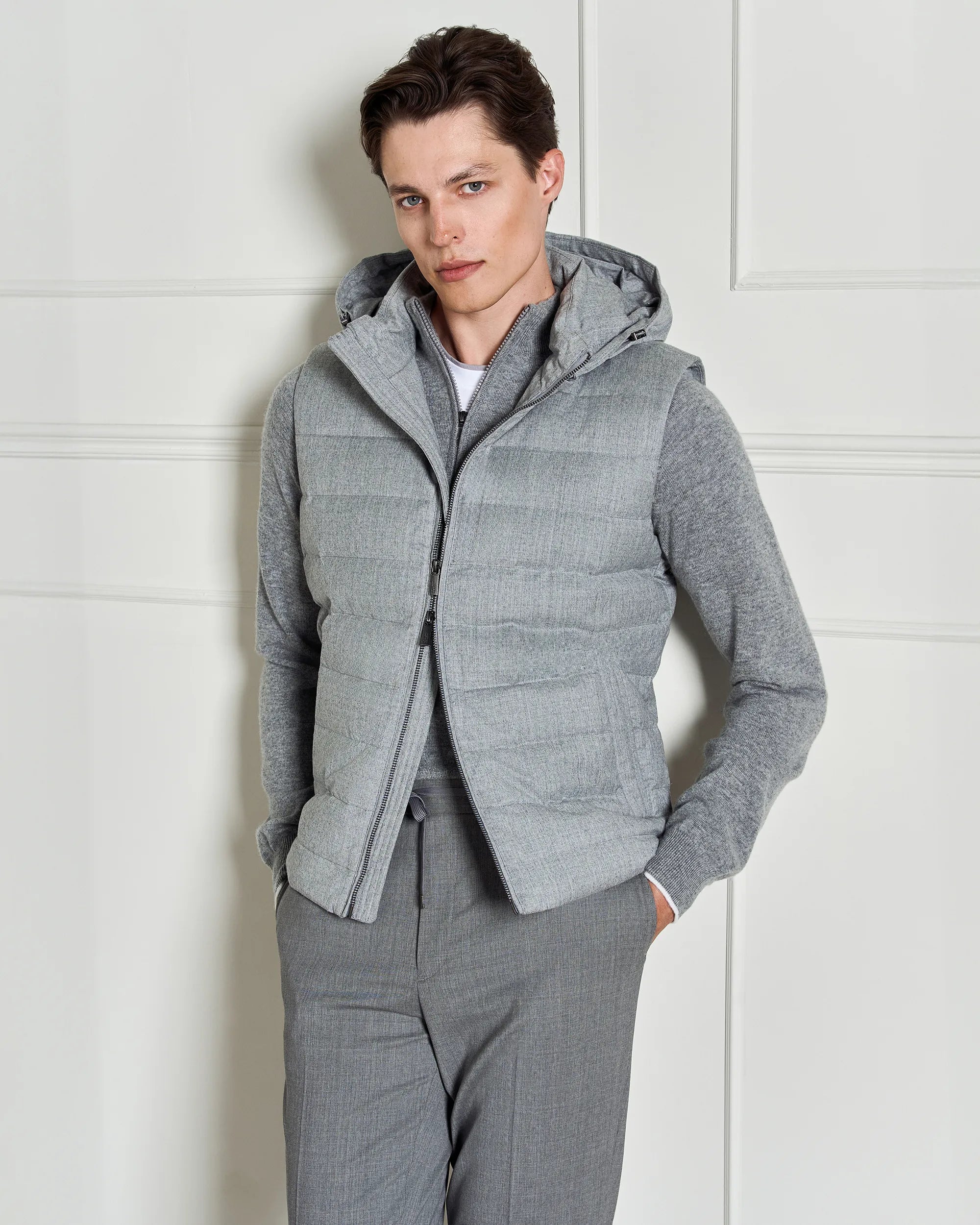 St Moritz Wool Vest - St Moritz Wool Vest Light Grey