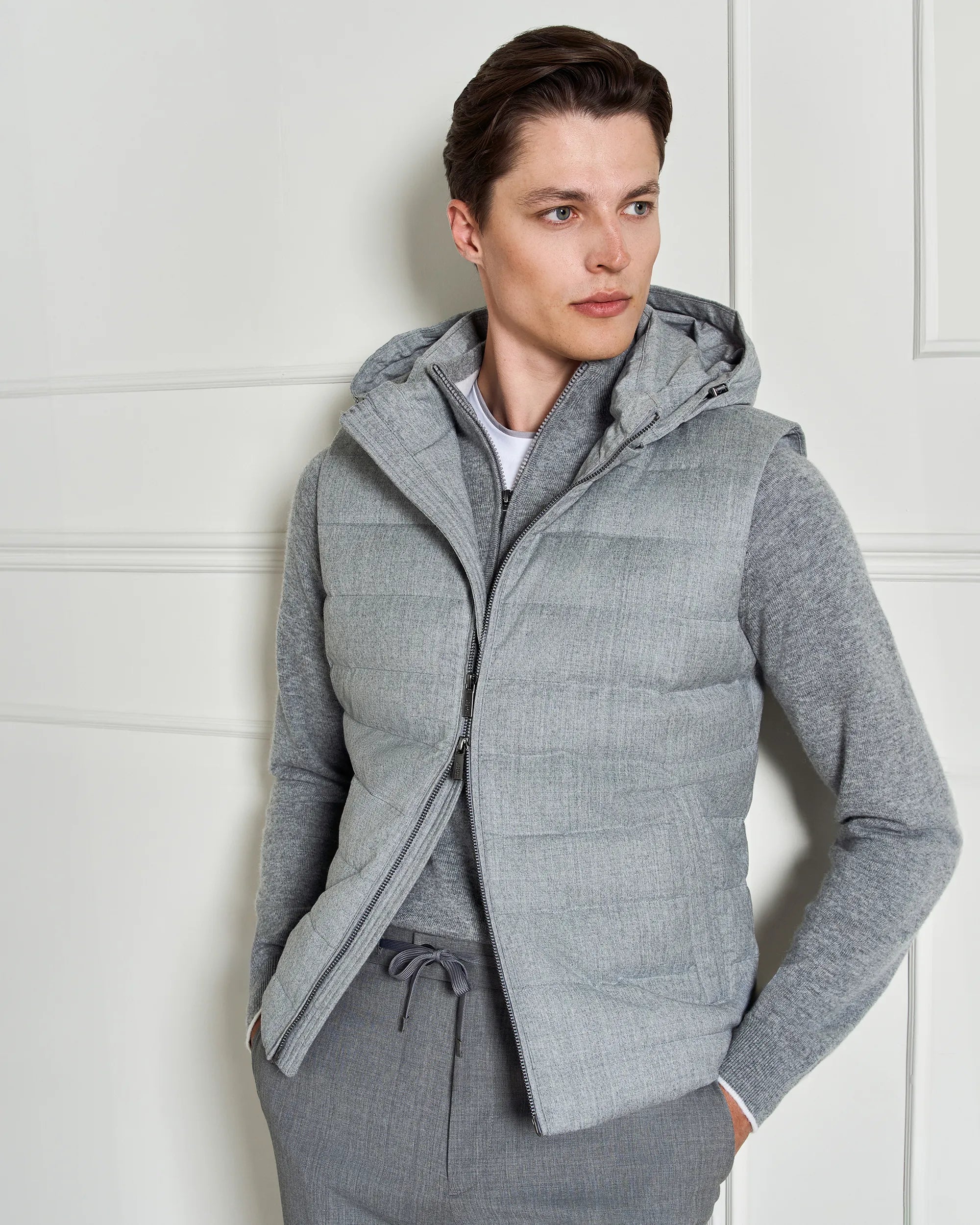 St Moritz Wool Vest - St Moritz Wool Vest Light Grey