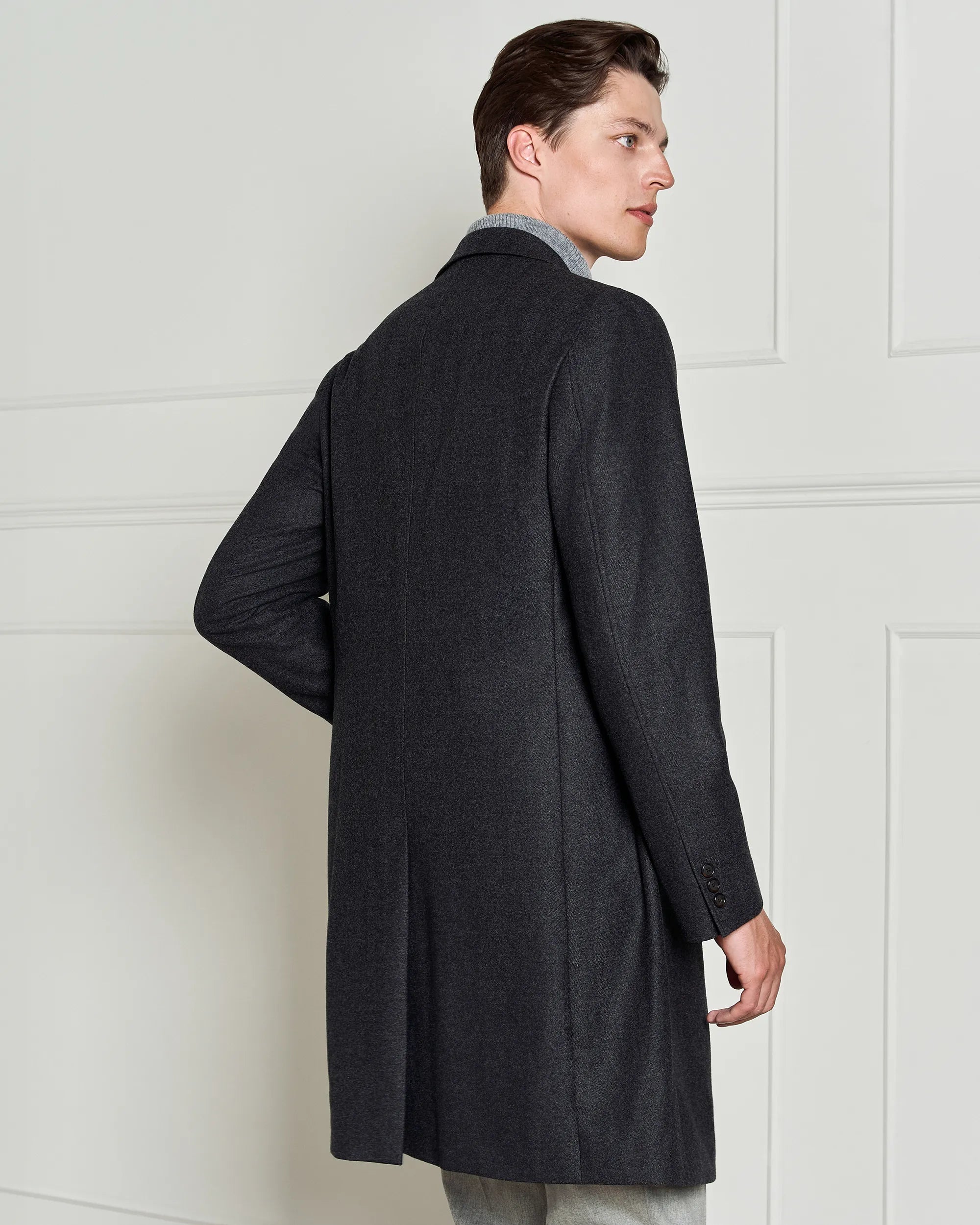Milano Wool Cashmere Overcoat - Milano Wool Cashmere Overcoat Charcoal