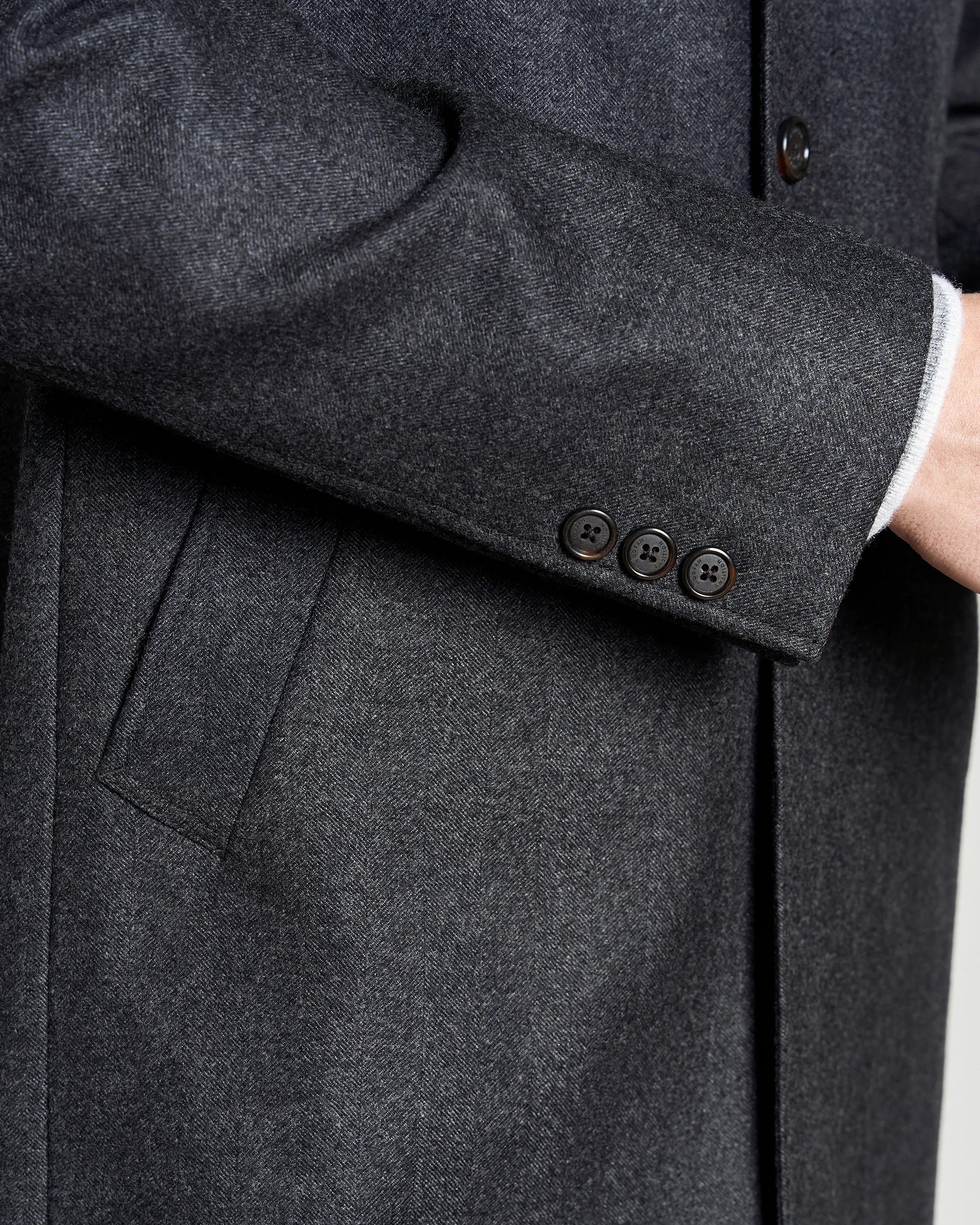 Milano Wool Cashmere Overcoat - Milano Wool Cashmere Overcoat Charcoal