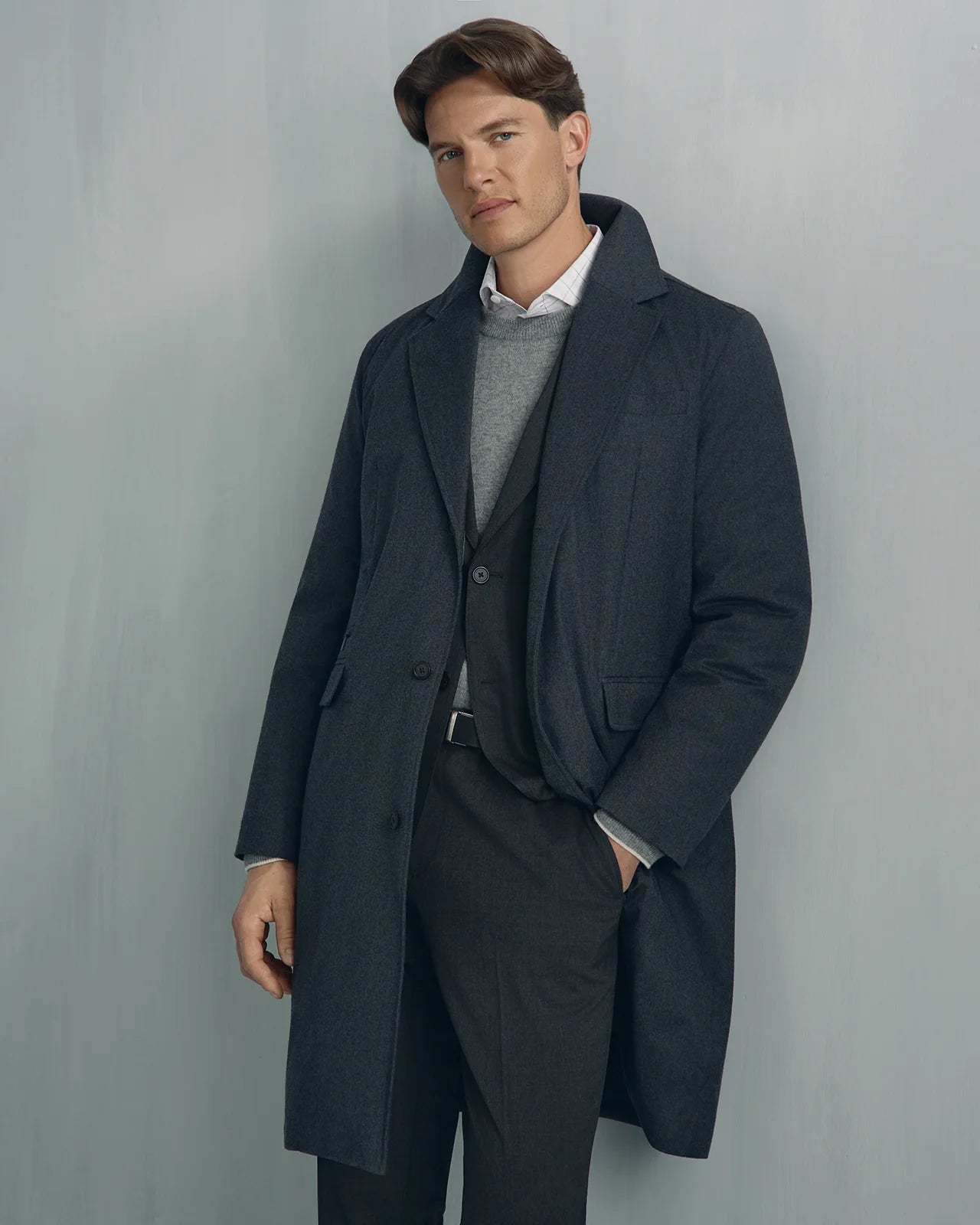 For general description, go to 'Main Product Description' region - St. Moritz Overcoat - St. Moritz Overcoat Charcoal