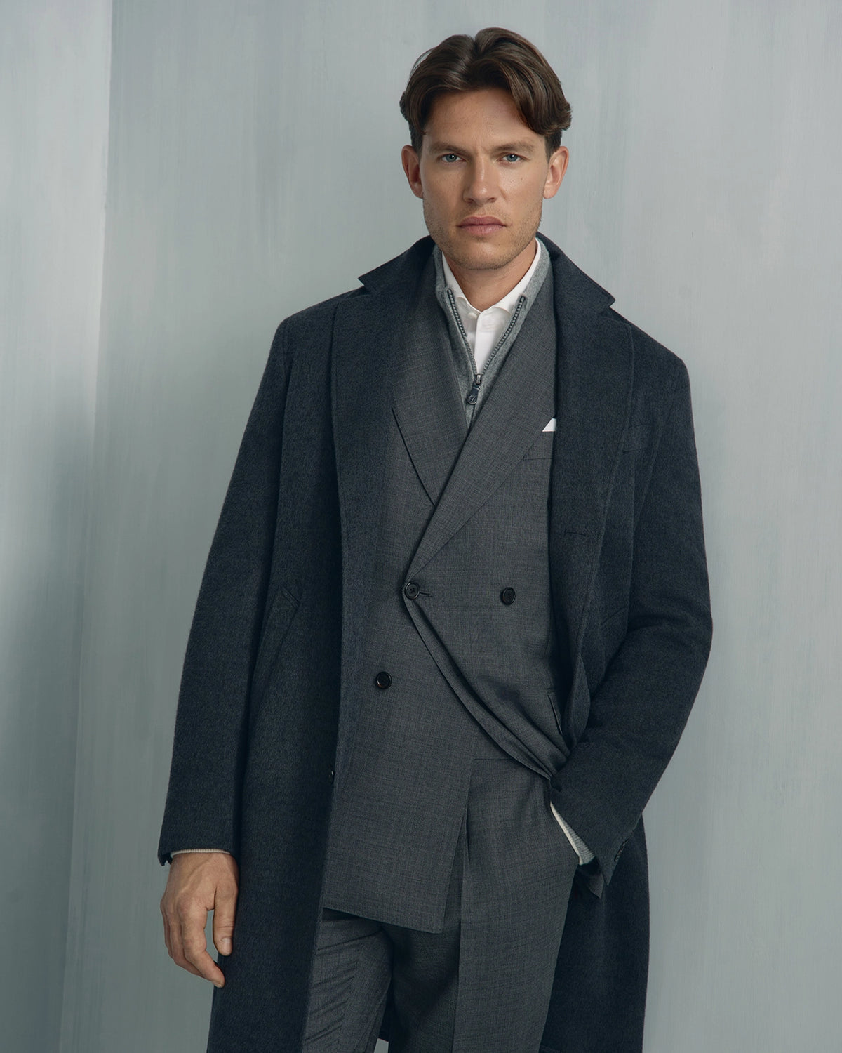 Milano Wool Mohair Overcoat - Milano Wool Mohair Overcoat Charcoal