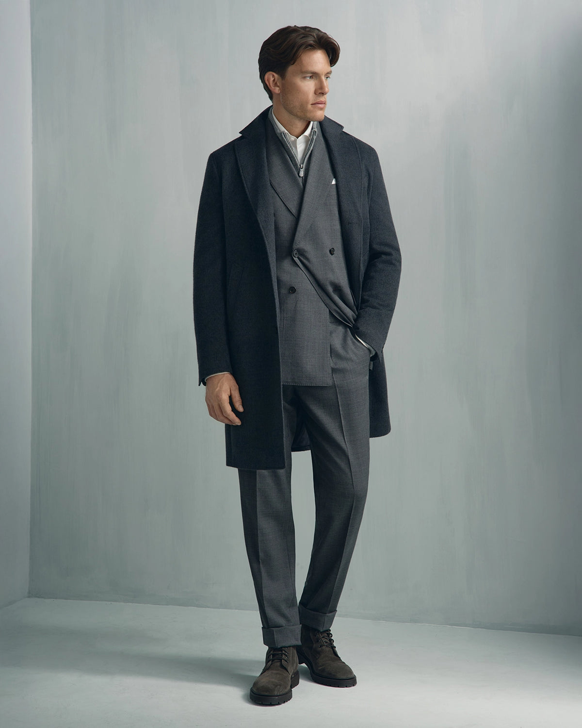 Milano Wool Mohair Overcoat - Milano Wool Mohair Overcoat Charcoal