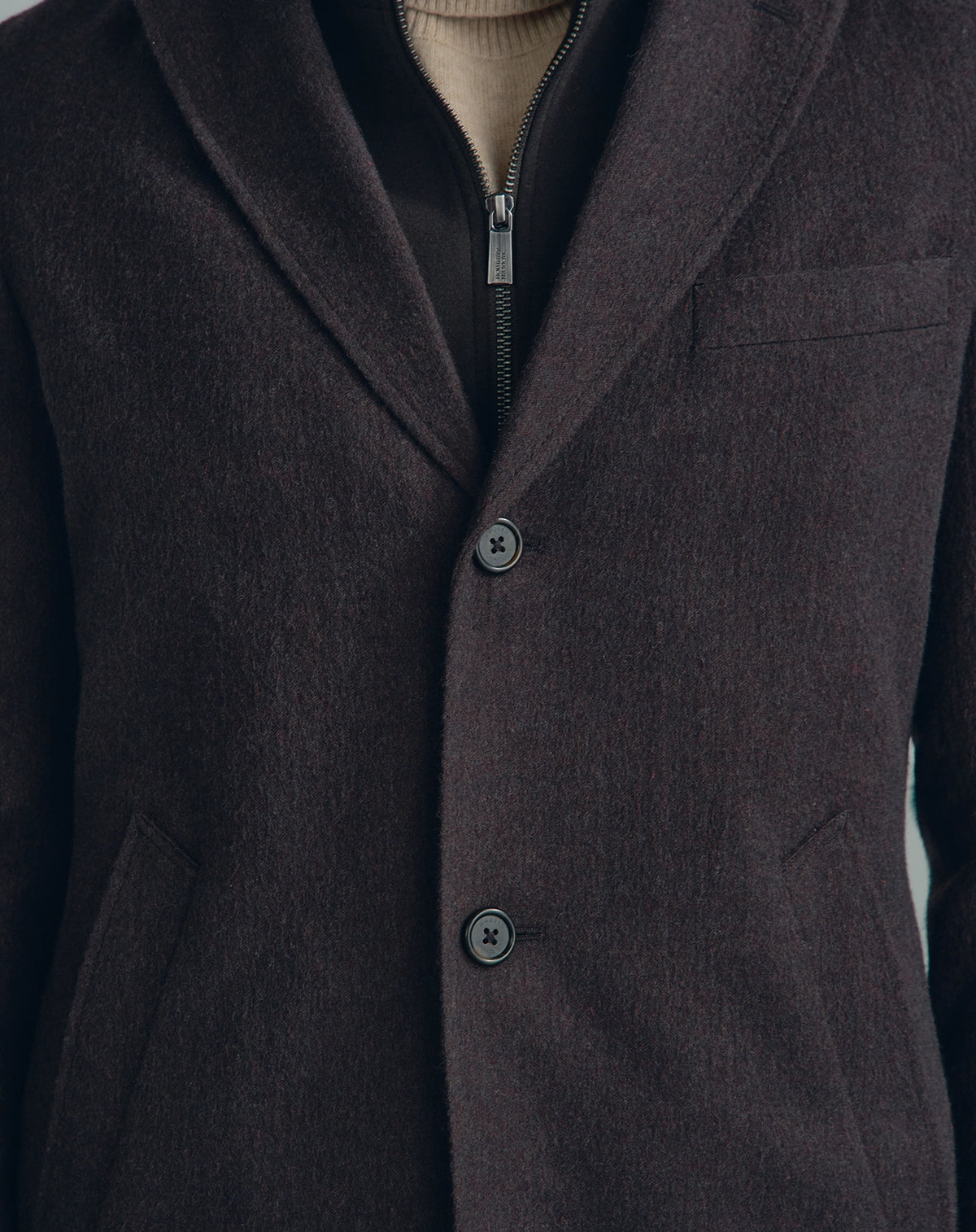 Milano Wool Mohair Overcoat - Milano Wool Mohair Overcoat Dark Merlot