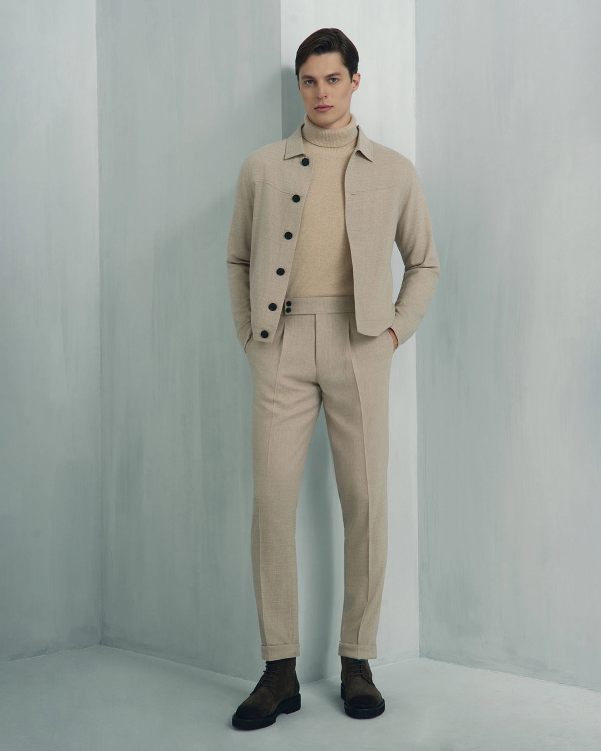 Vaughan Wool Cashmere Jacket - Vaughan Wool Cashmere Jacket Cream