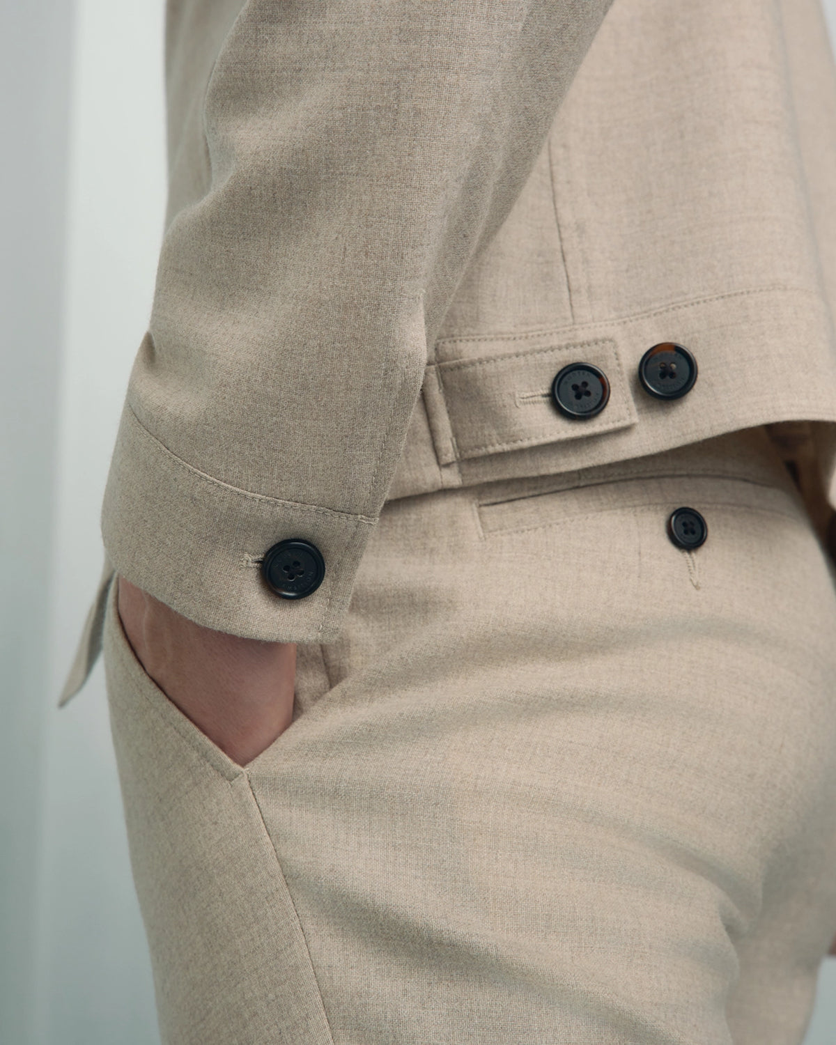 Vaughan Wool Cashmere Jacket - Vaughan Wool Cashmere Jacket Cream