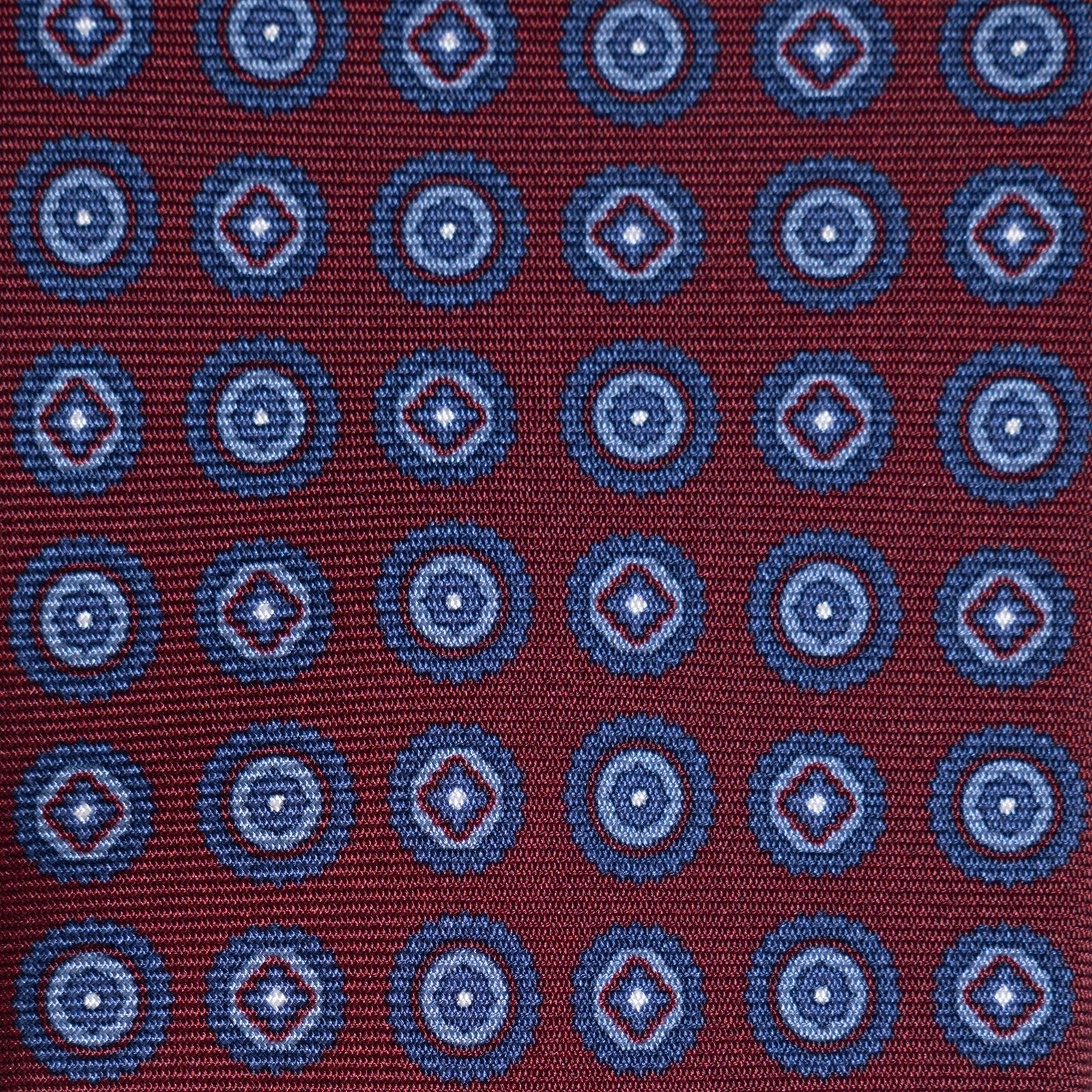 Silk Tie - Silk Tie Burgundy Medallion