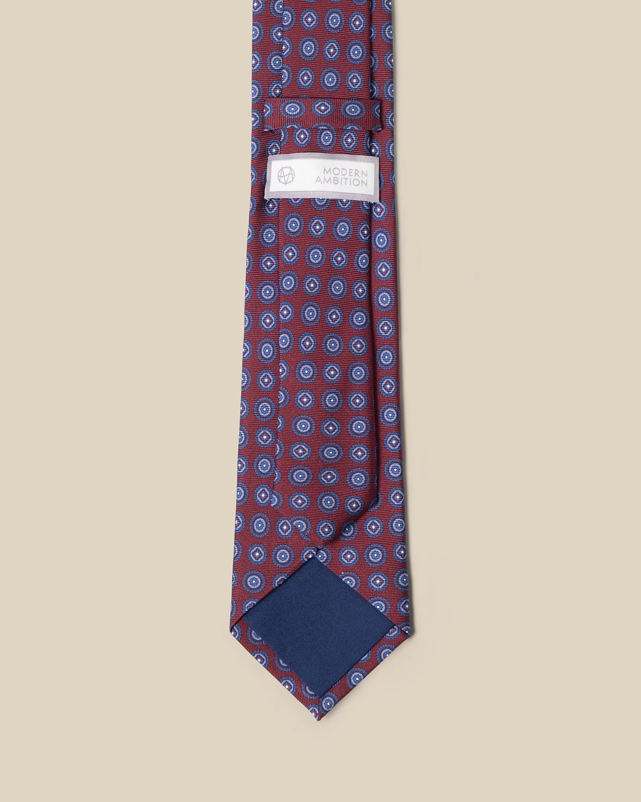Silk Tie - Silk Tie Burgundy Medallion