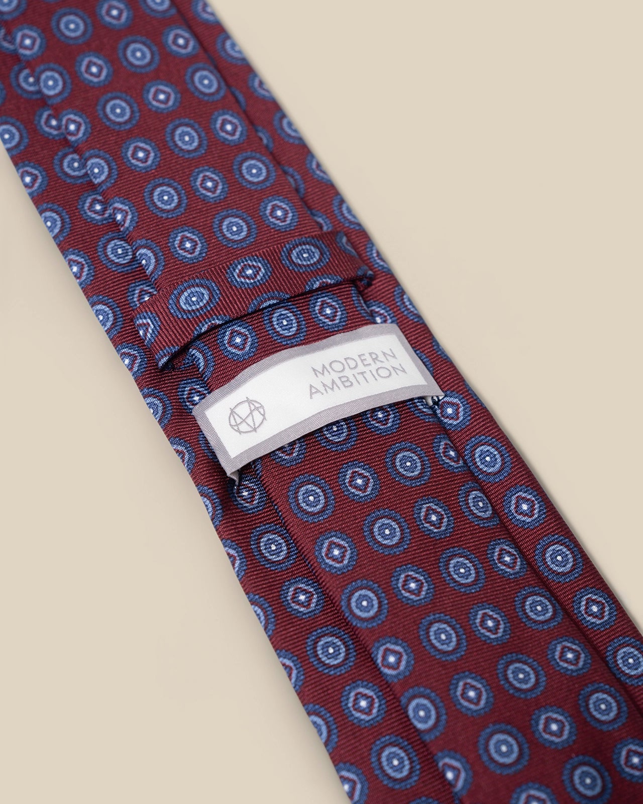 Silk Tie - Silk Tie Burgundy Medallion