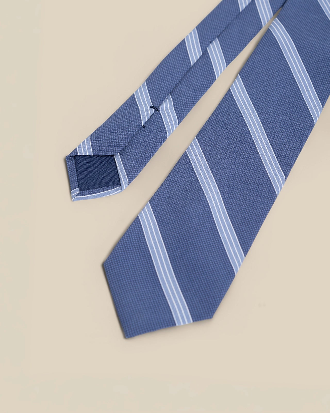 Silk Tie - Silk Tie Blue Bar Stripe