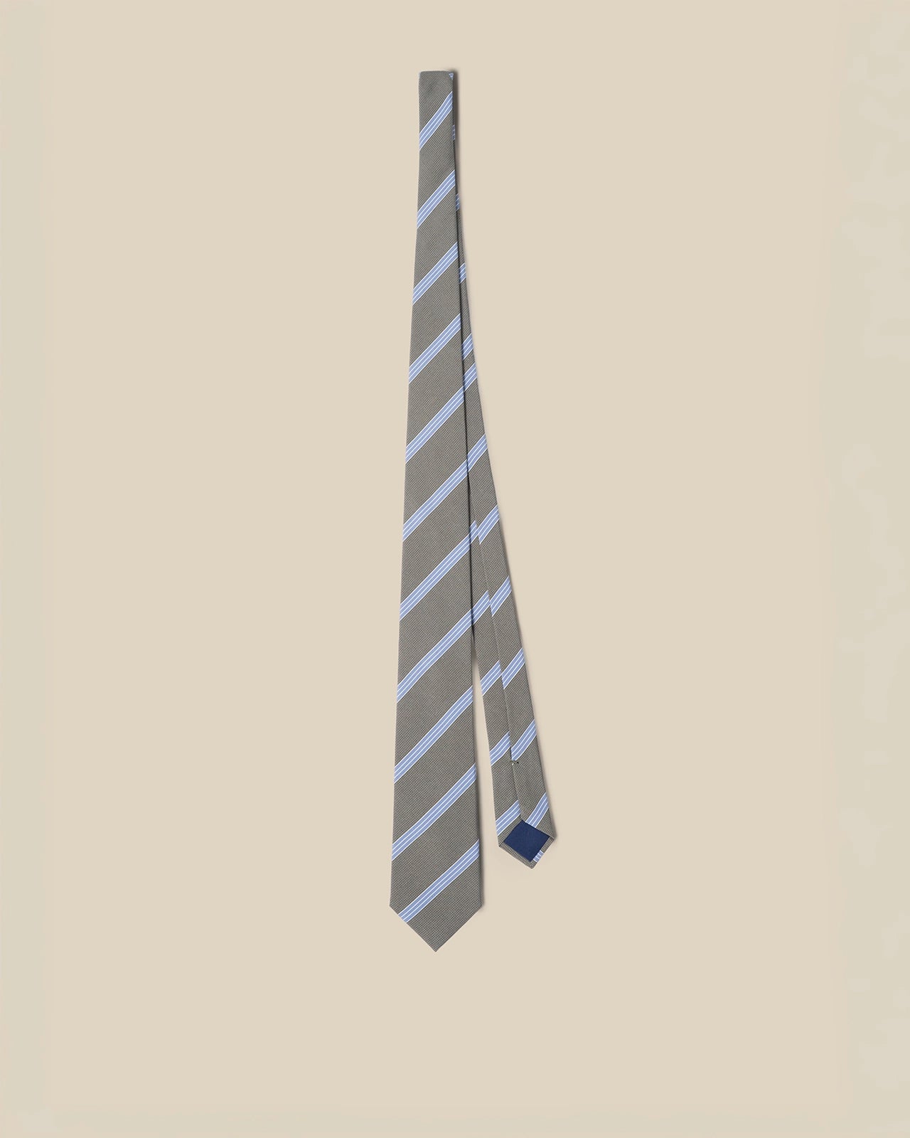 Silk Tie - Silk Tie Olive Bar Stripe