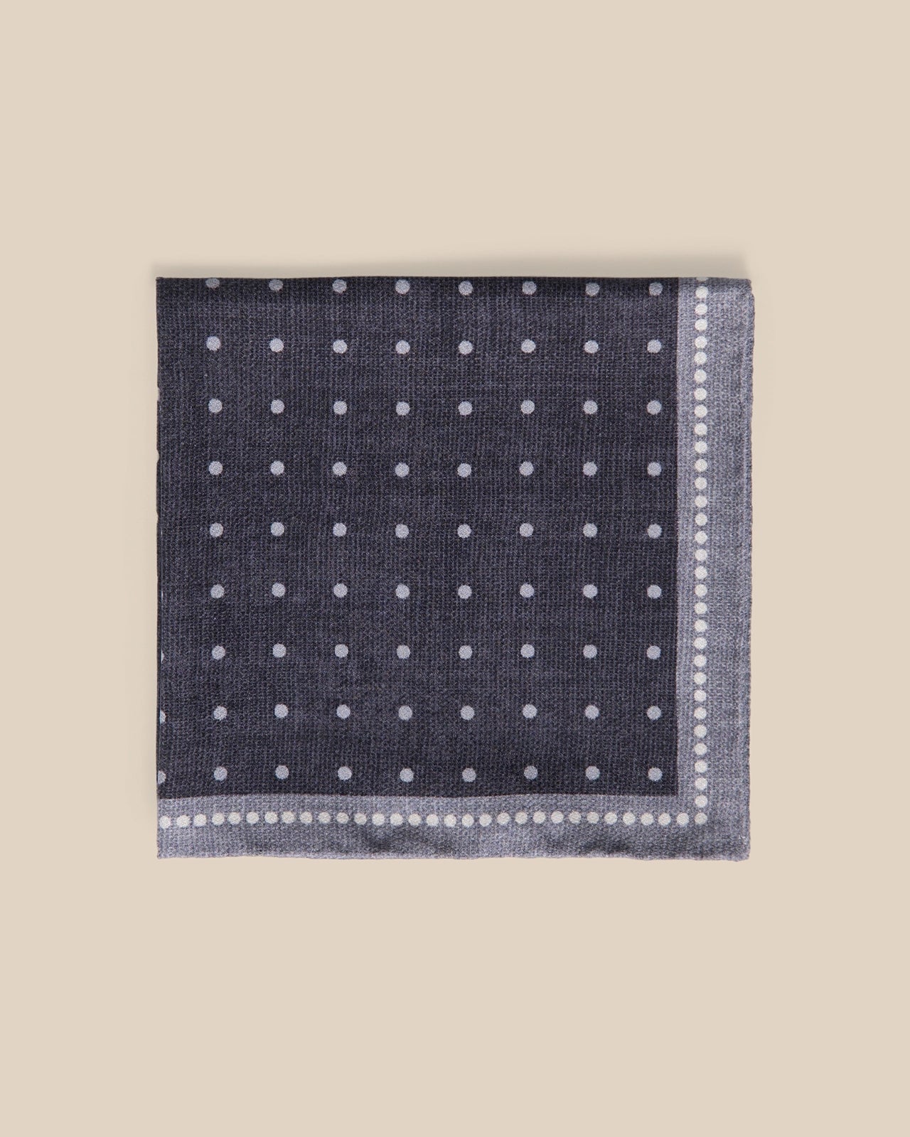 Silk Pocket Square - Silk Pocket Square Grey Pin Dot