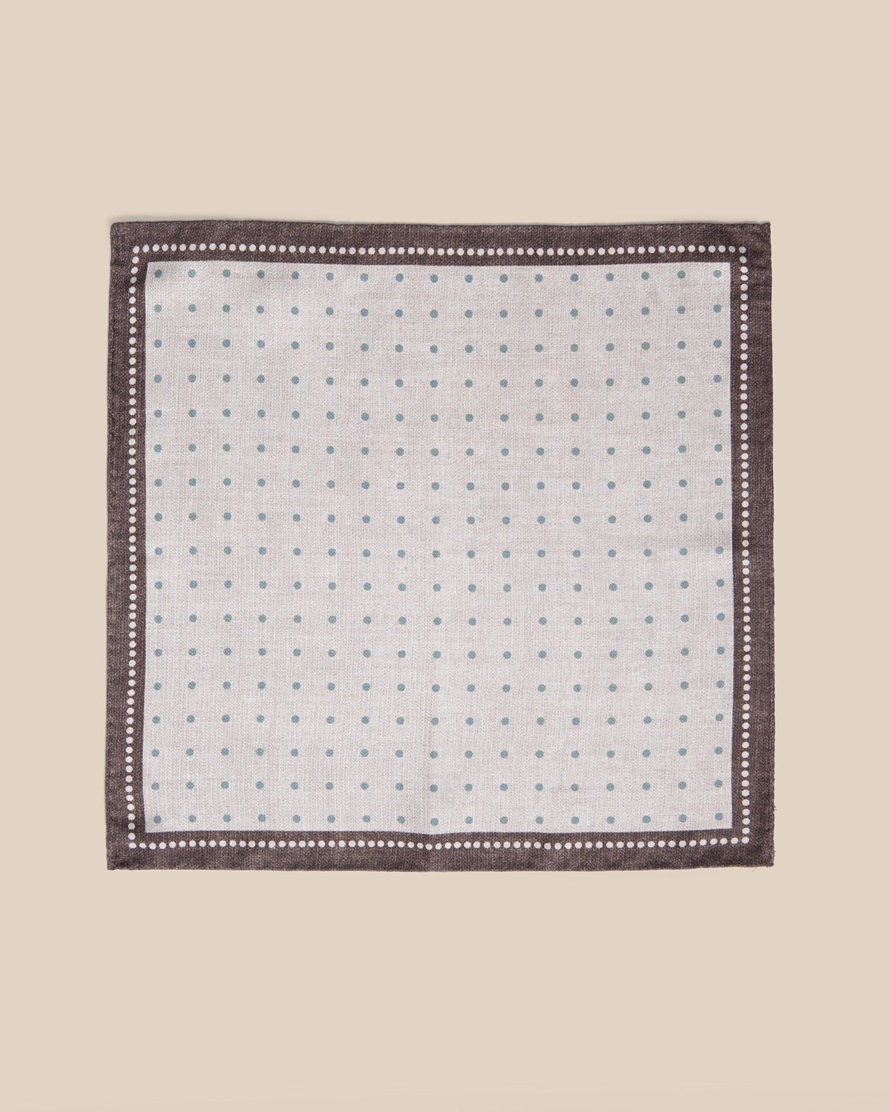 Silk Pocket Square - Silk Pocket Square Olive Pin Dot
