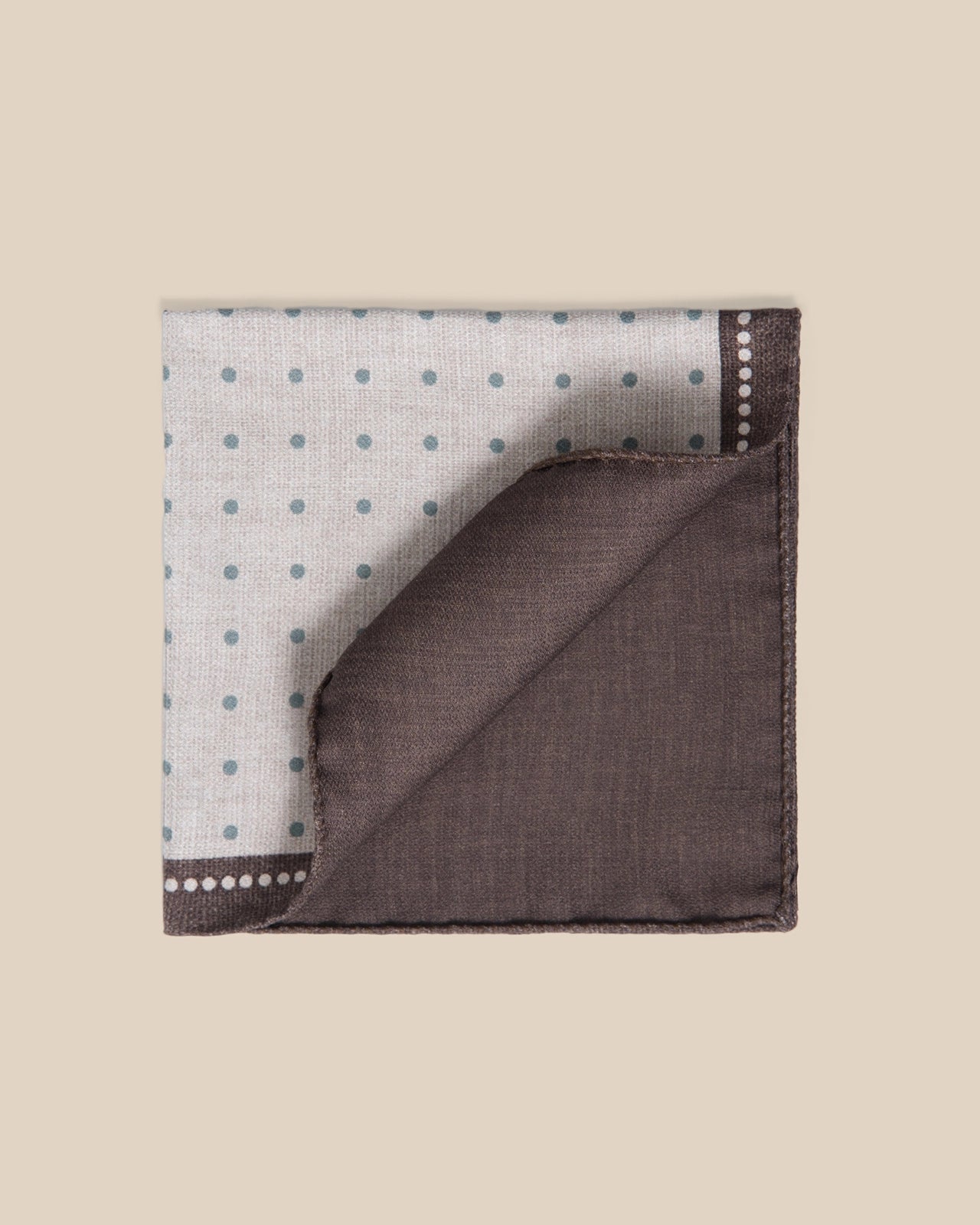 Silk Pocket Square - Silk Pocket Square Olive Pin Dot