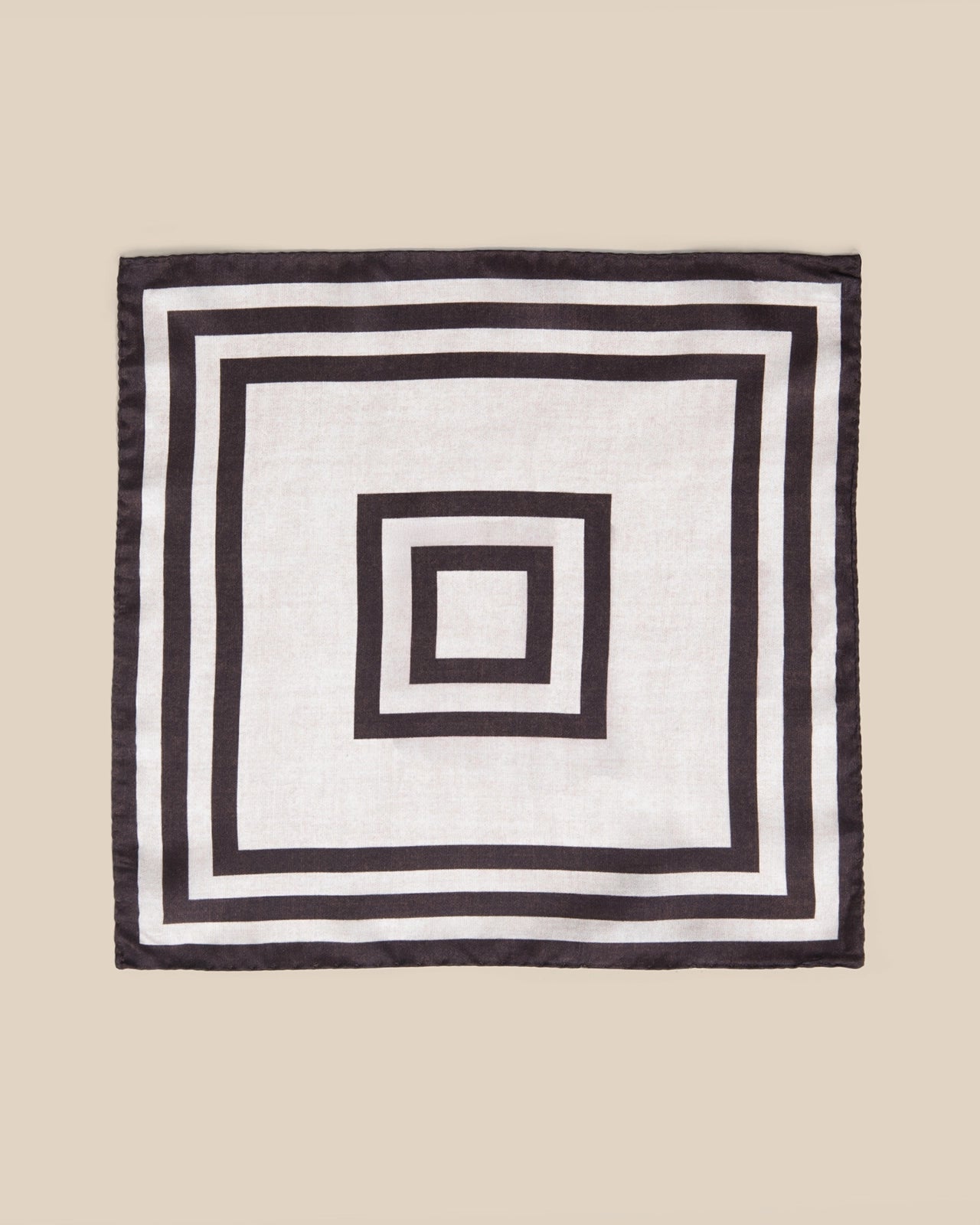 Silk Pocket Square - Silk Pocket Square Brown Isometric Square