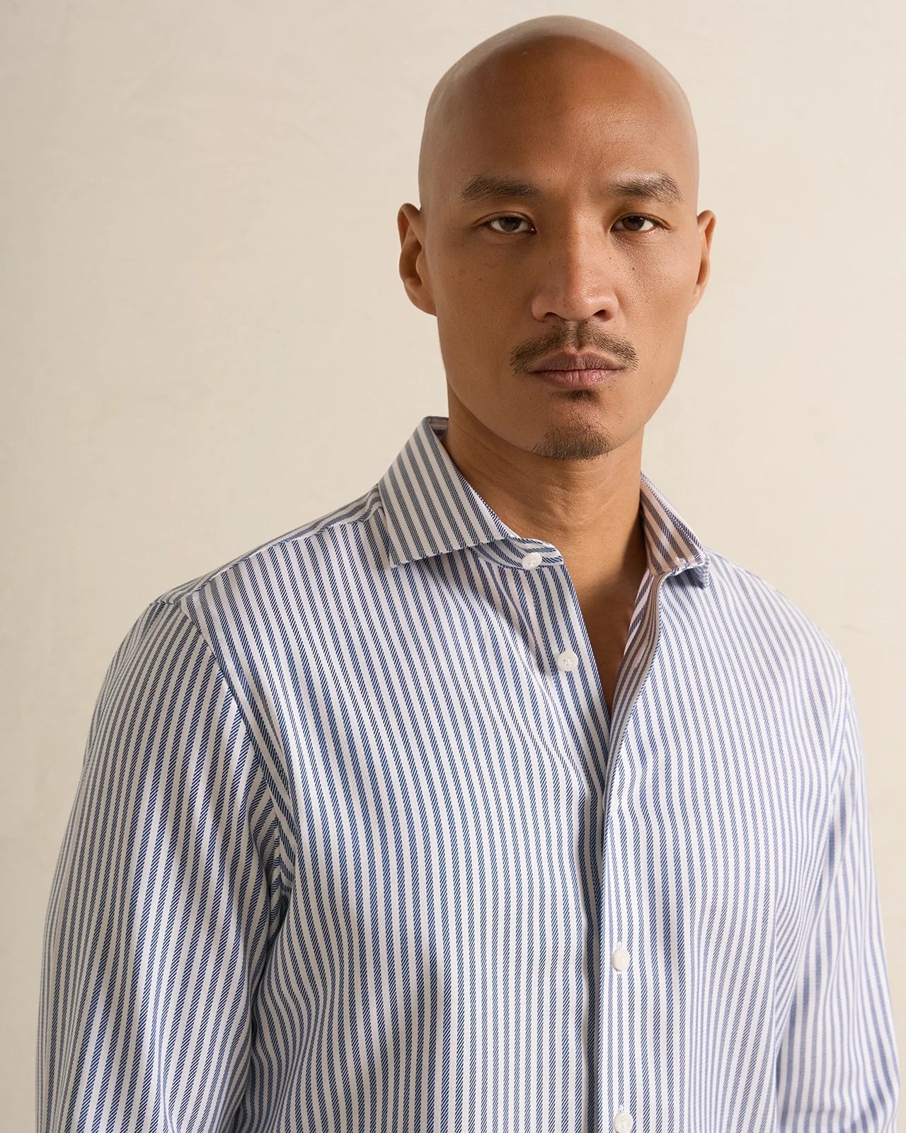 Performance Cotton Twill Stripe Shirt - Performance Cotton Twill Stripe Shirt Navy Stripe