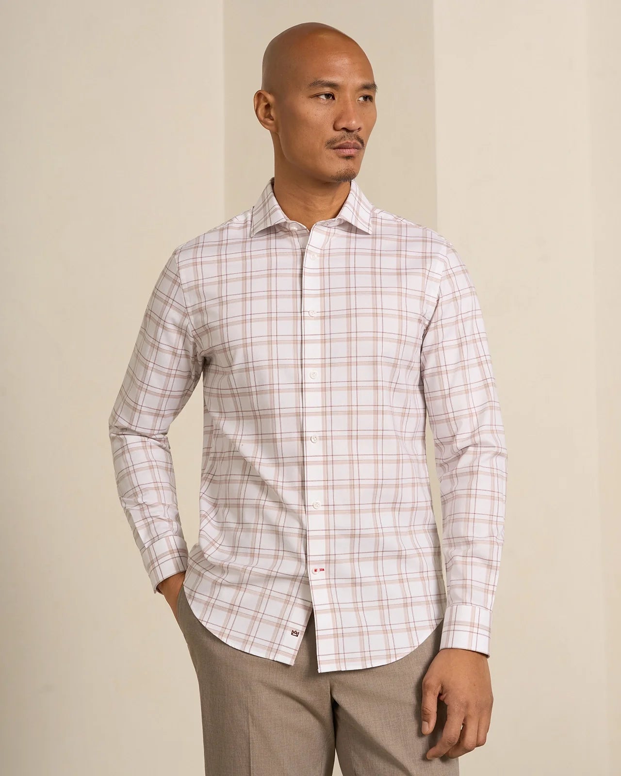 Performance Cotton Plaid Shirt - Performance Cotton Plaid Shirt Brown Plaid