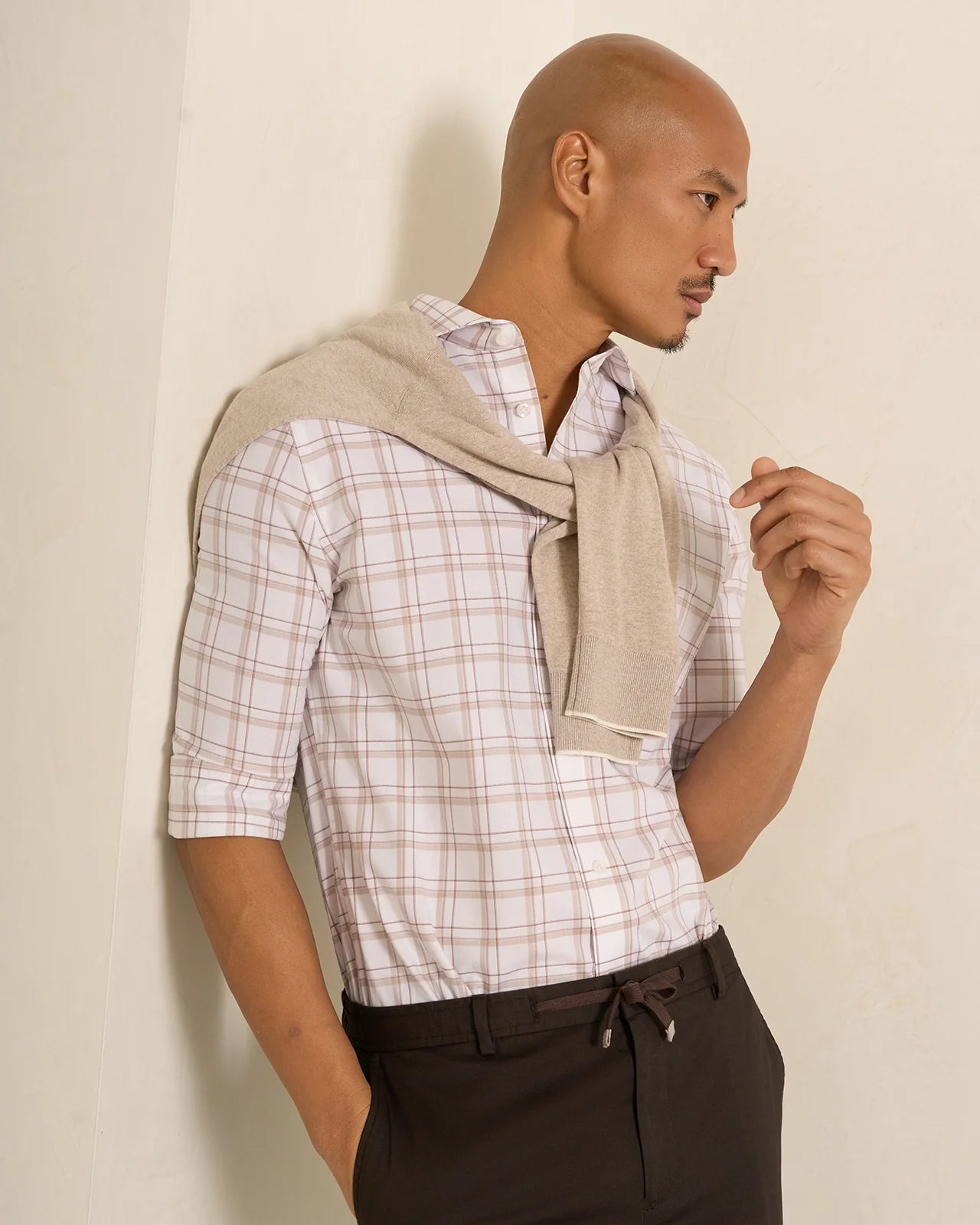 Performance Cotton Plaid Shirt - Performance Cotton Plaid Shirt Brown Plaid