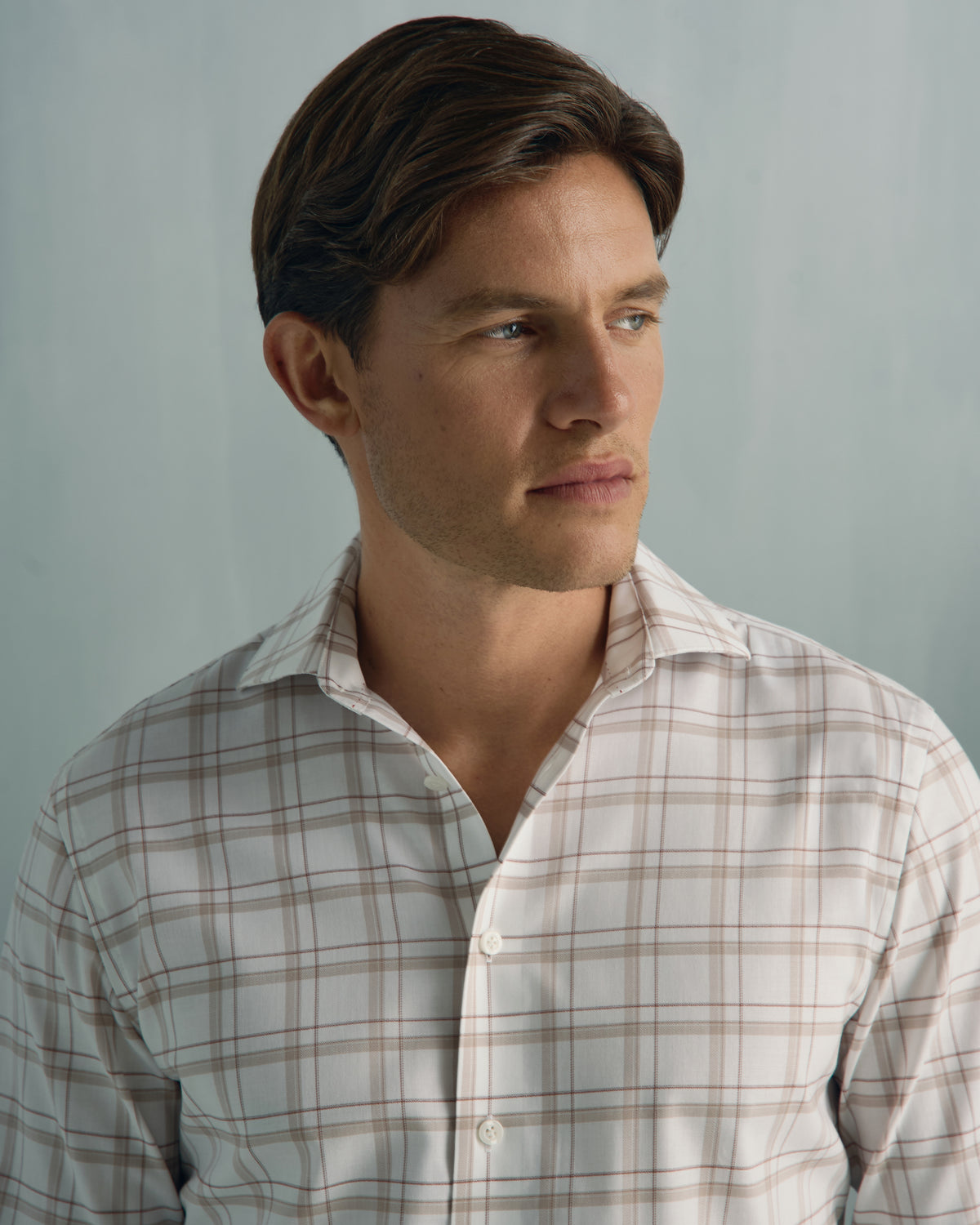 For general description, go to 'Main Product Description' region - Performance Cotton Plaid Shirt - Performance Cotton Plaid Shirt Brown Plaid