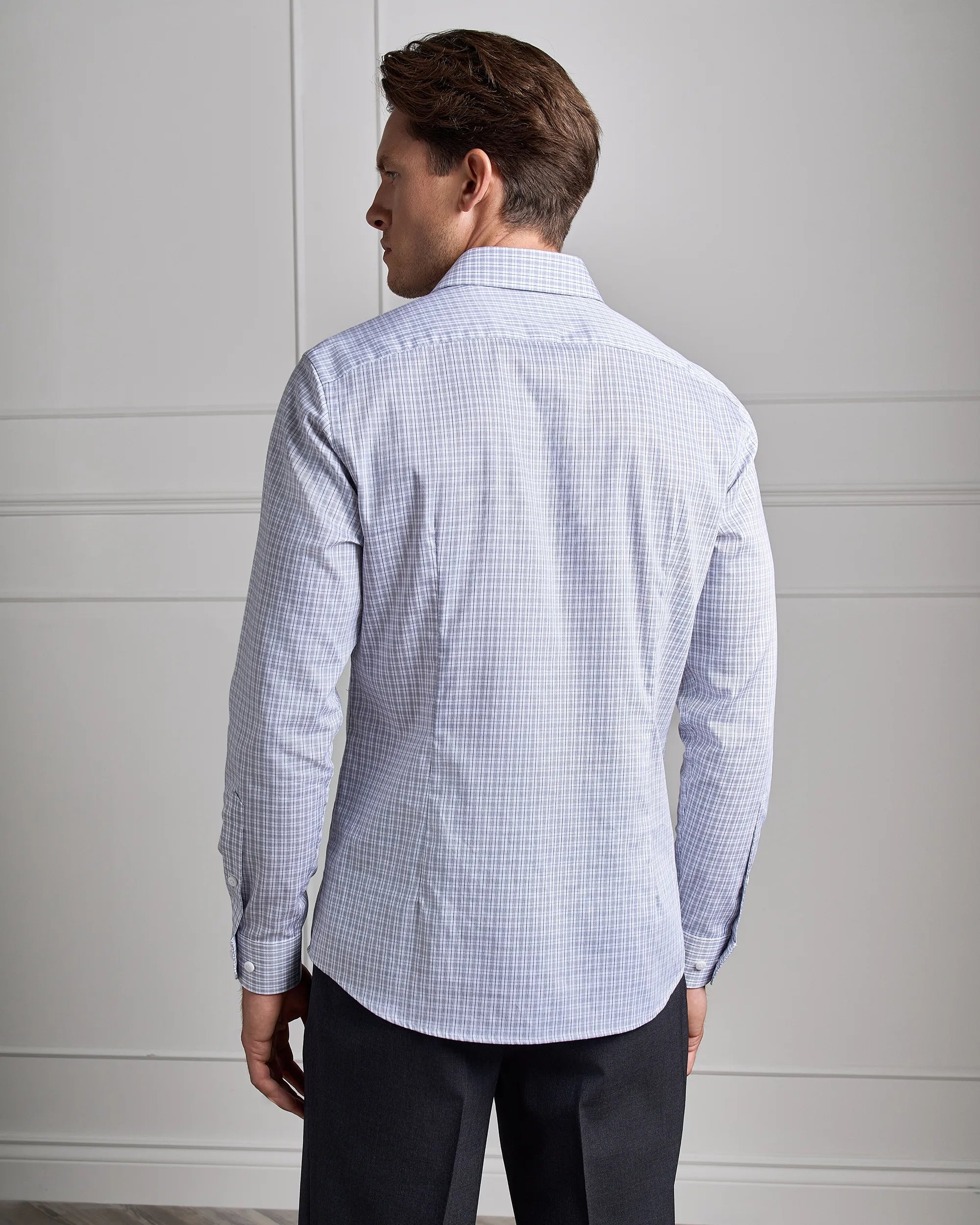 Performance Cotton Check Shirt - Performance Cotton Check Shirt Grey Check