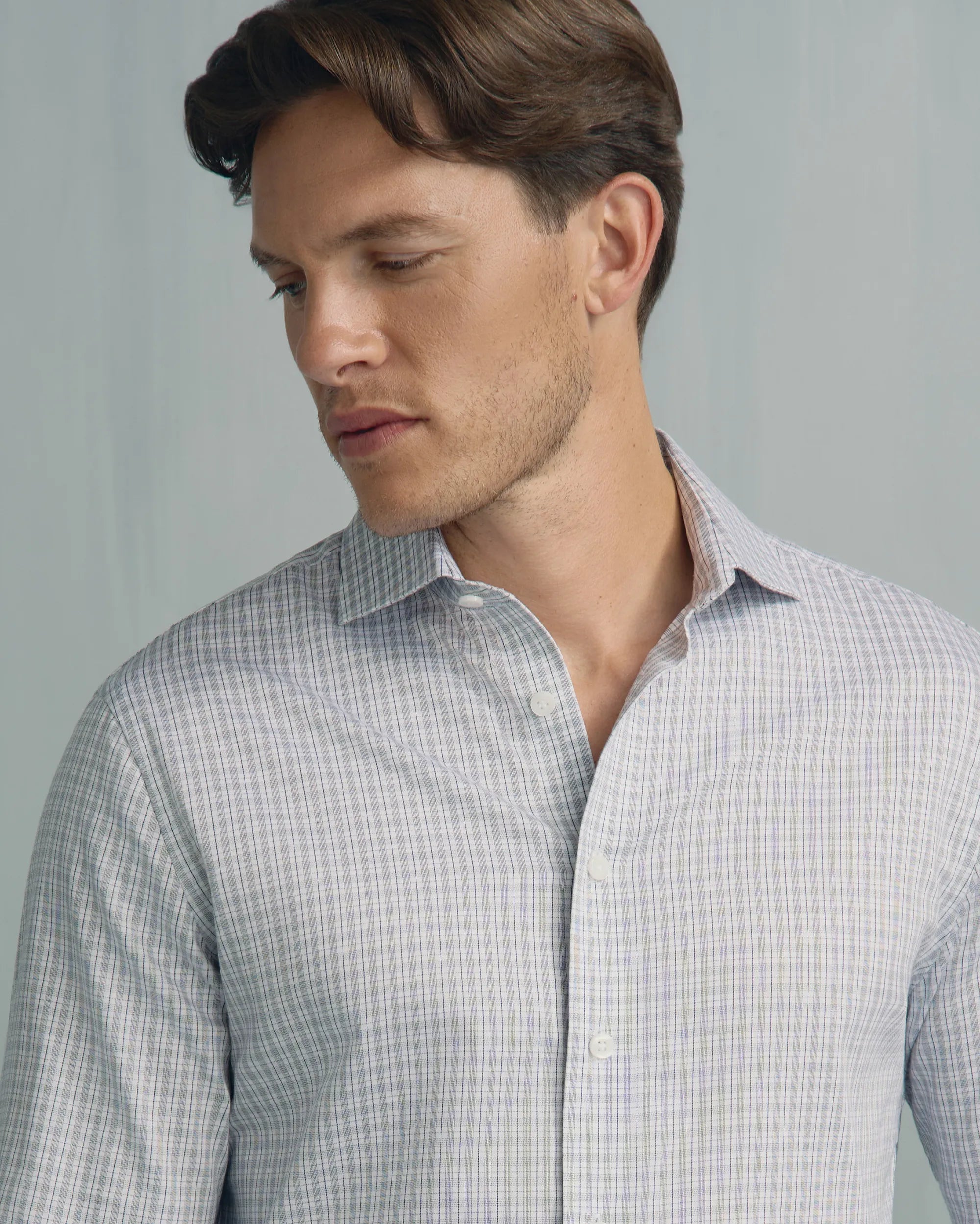 Performance Cotton Check Shirt - Performance Cotton Check Shirt Grey Check