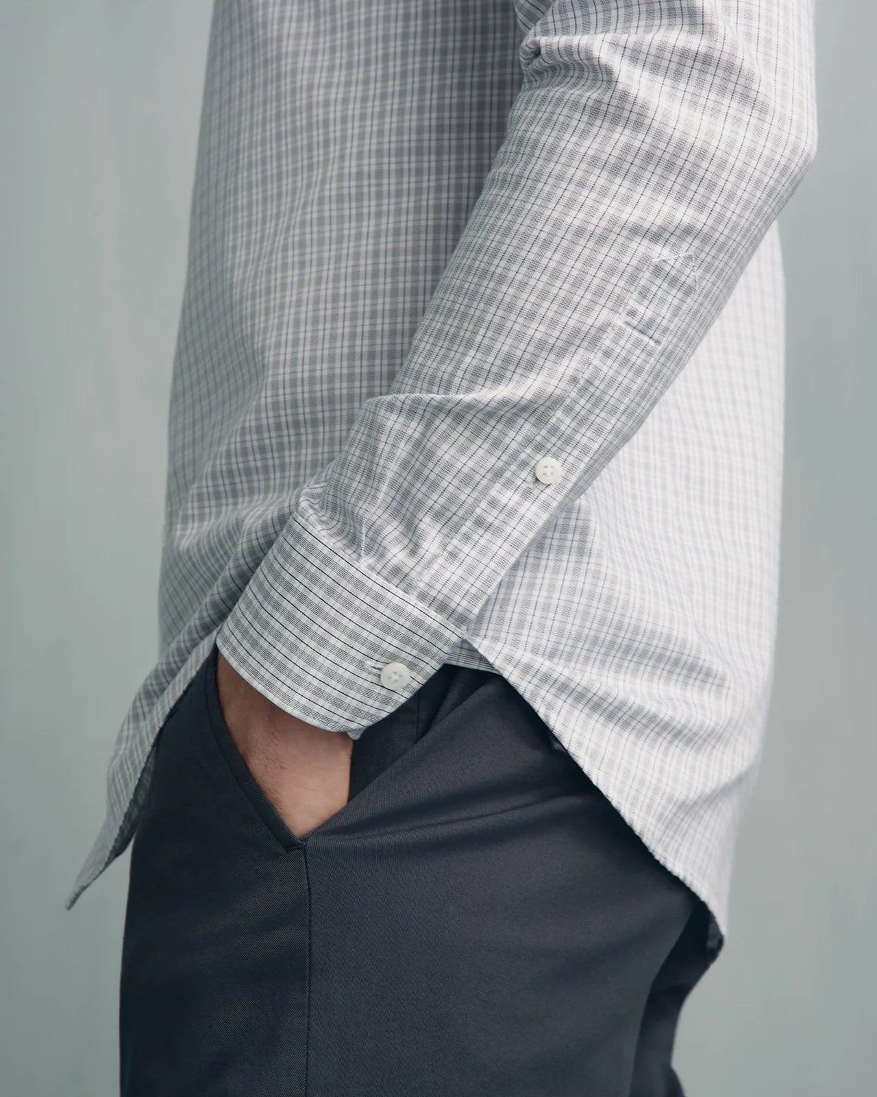 Performance Cotton Check Shirt - Performance Cotton Check Shirt Grey Check