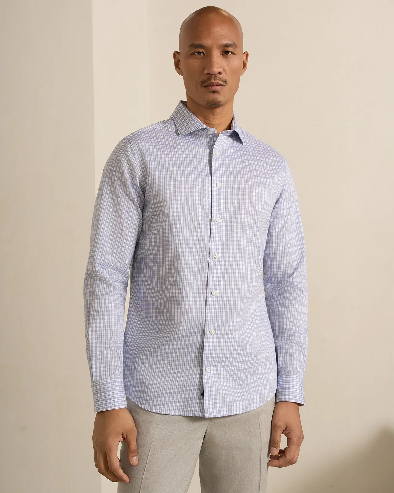 Performance Cotton Check Shirt - Performance Cotton Check Shirt Navy Check