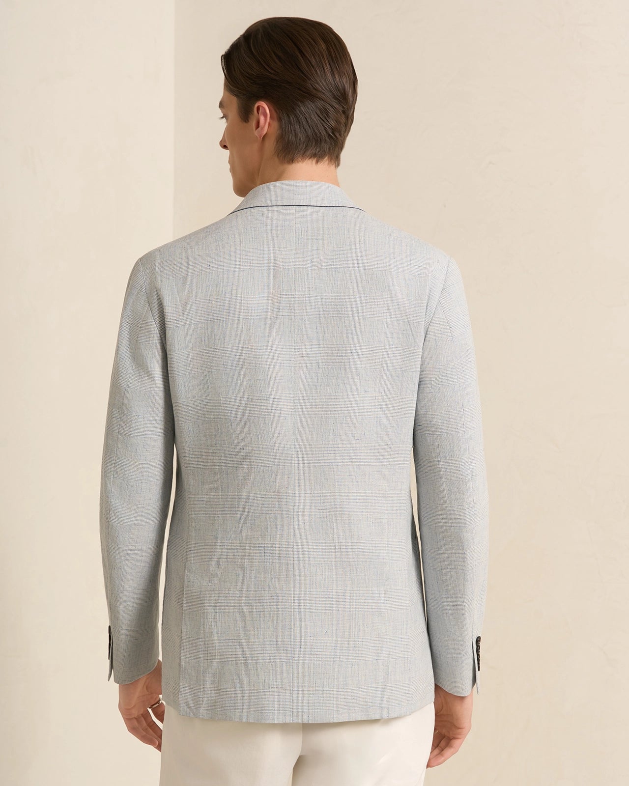 Yorkville Cotton Linen Check Jacket - Yorkville Cotton Linen Check Jacket Blue Check
