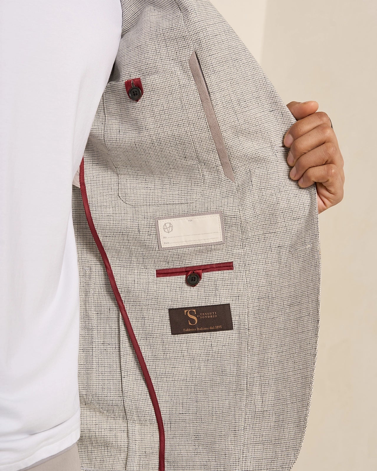 Yorkville Cotton Linen Houndstooth Jacket - Yorkville Cotton Linen Houndstooth Jacket Grey