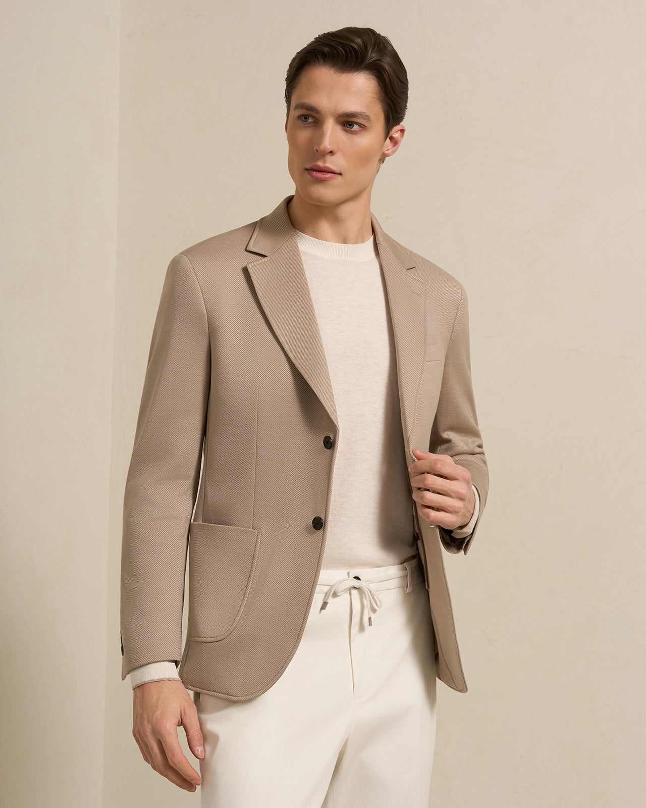 Yorkville Jersey Hooded Jacket - Yorkville Jersey Hooded Jacket Light Brown