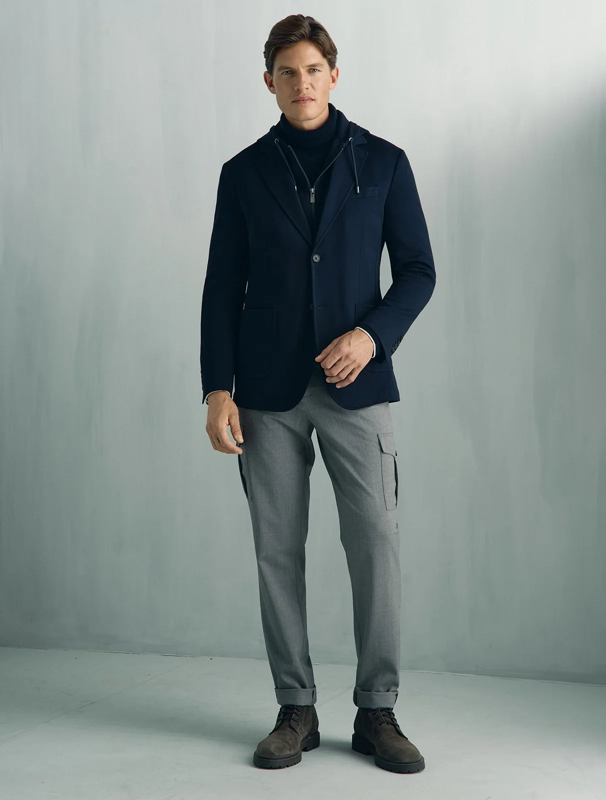 Yorkville Jersey Hooded Jacket - Yorkville Jersey Hooded Jacket Navy