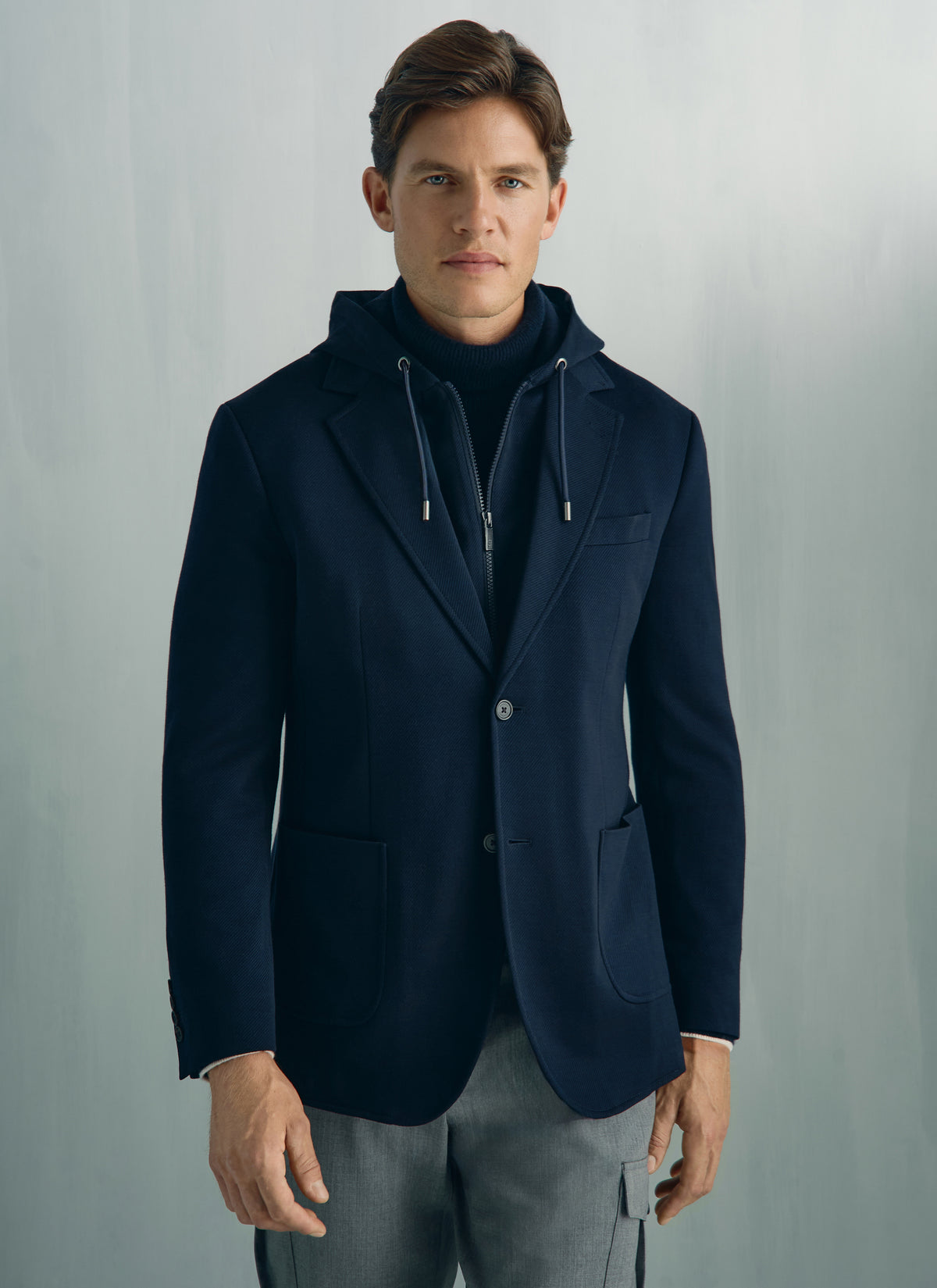 Yorkville Jersey Hooded Jacket - Yorkville Jersey Hooded Jacket Navy