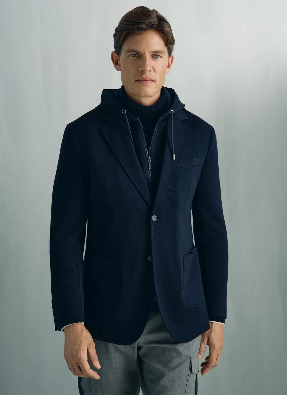 Yorkville Jersey Hooded Jacket - Yorkville Jersey Hooded Jacket Navy