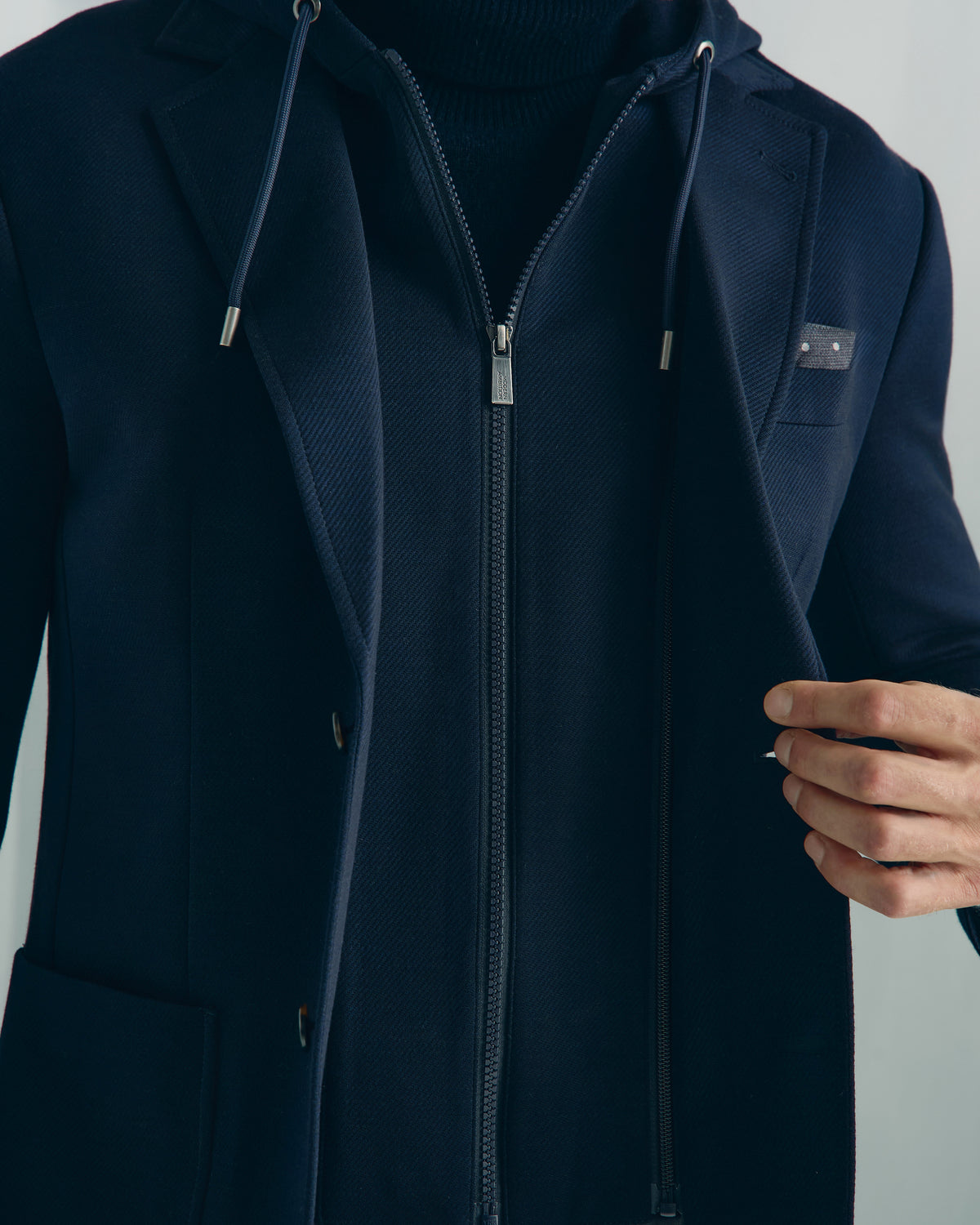 Yorkville Jersey Hooded Jacket - Yorkville Jersey Hooded Jacket Navy