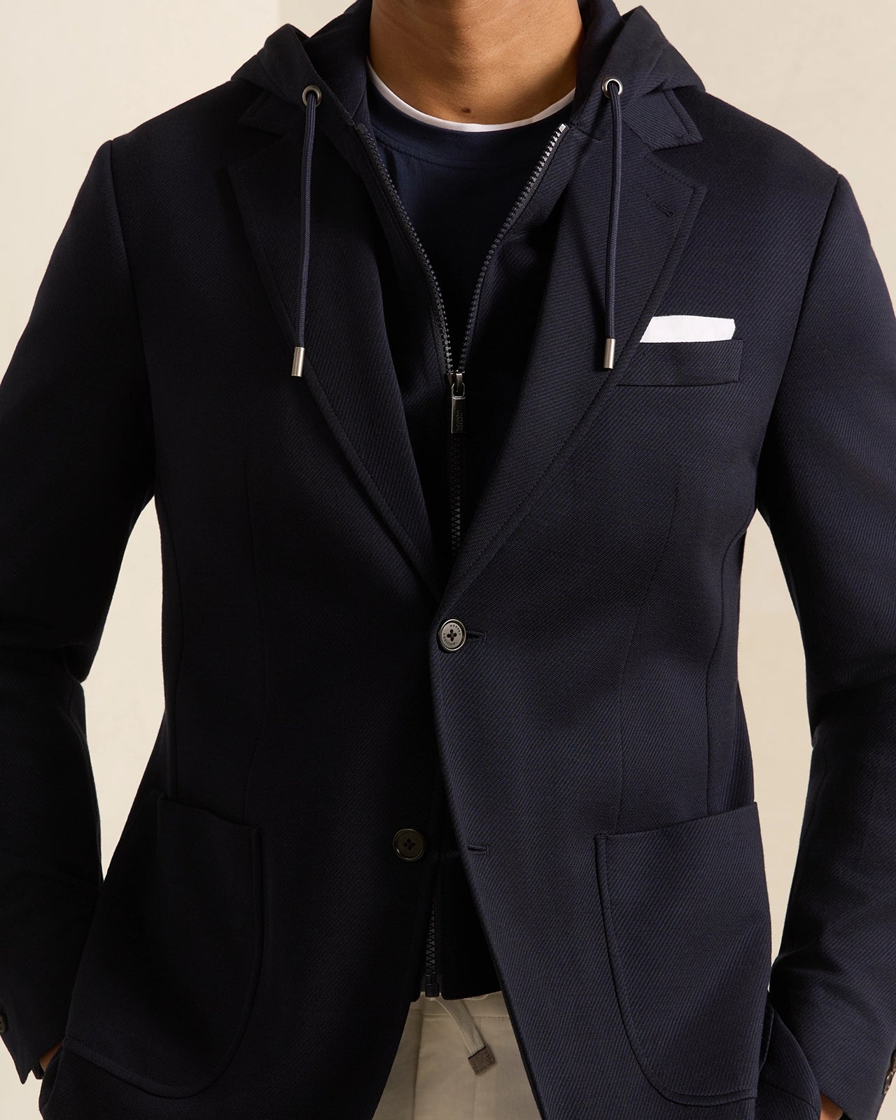 Yorkville Jersey Hooded Jacket - Yorkville Jersey Hooded Jacket Navy