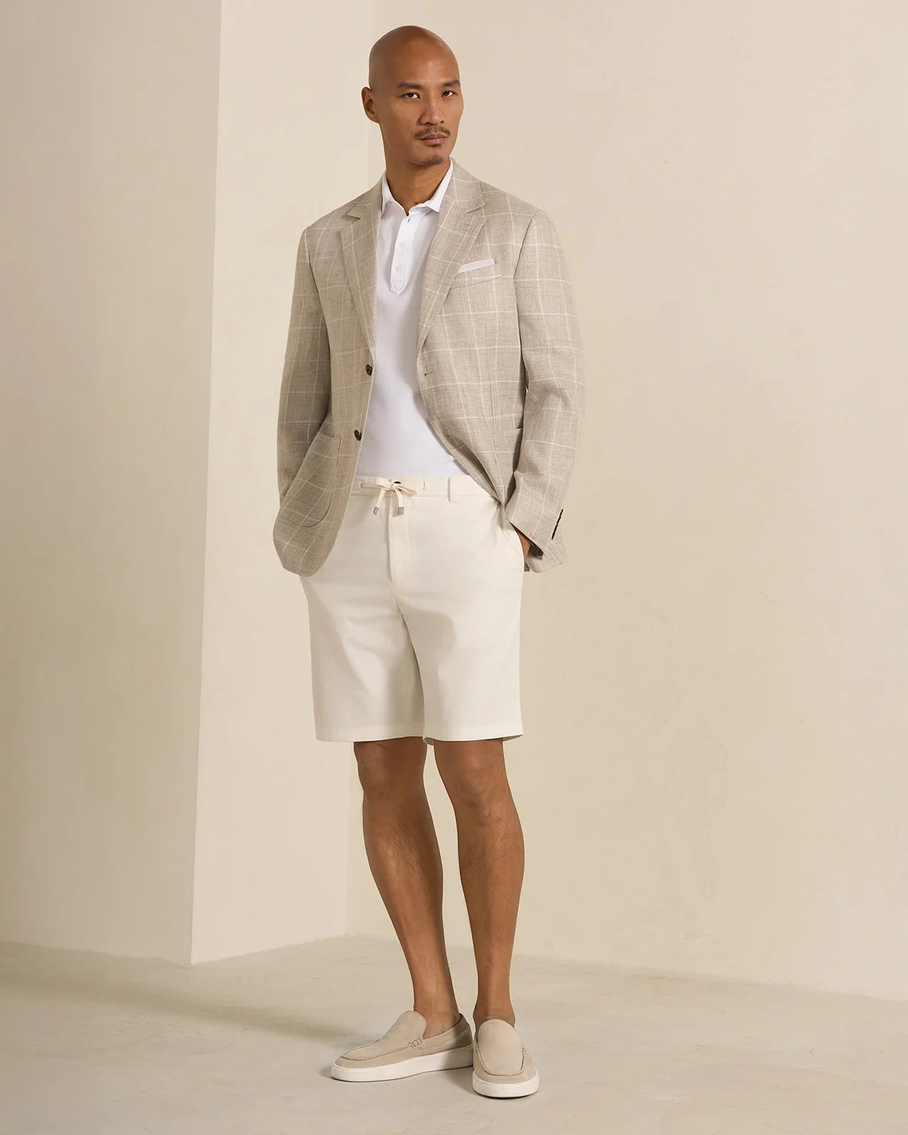 Yorkville Wool Linen Windowpane Jacket - Yorkville Wool Linen Windowpane Jacket Light Brown