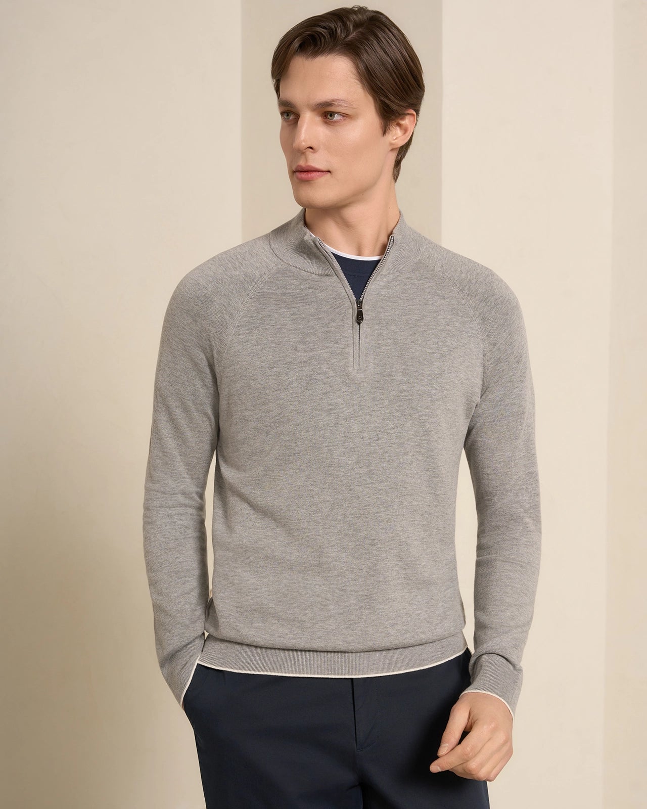 Tuscana Quarter Zip - Tuscana Quarter Zip Grey Flannel