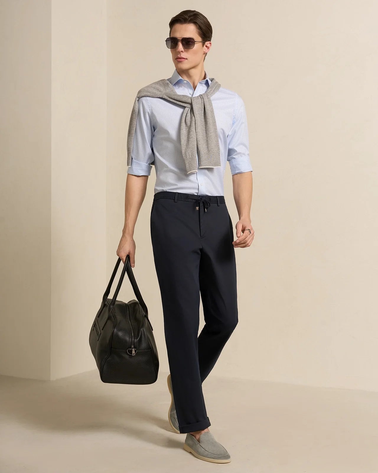 Performance Cotton Gingham Check Shirt - Performance Cotton Gingham Check Shirt Chambray Check