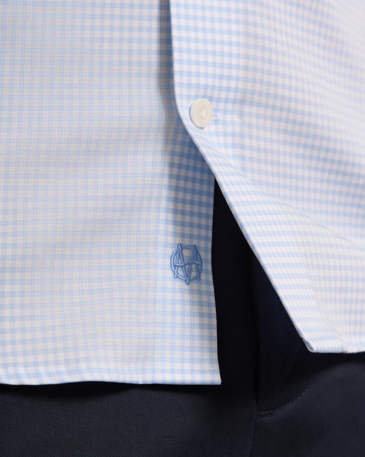 Performance Cotton Gingham Check Shirt - Performance Cotton Gingham Check Shirt Chambray Check