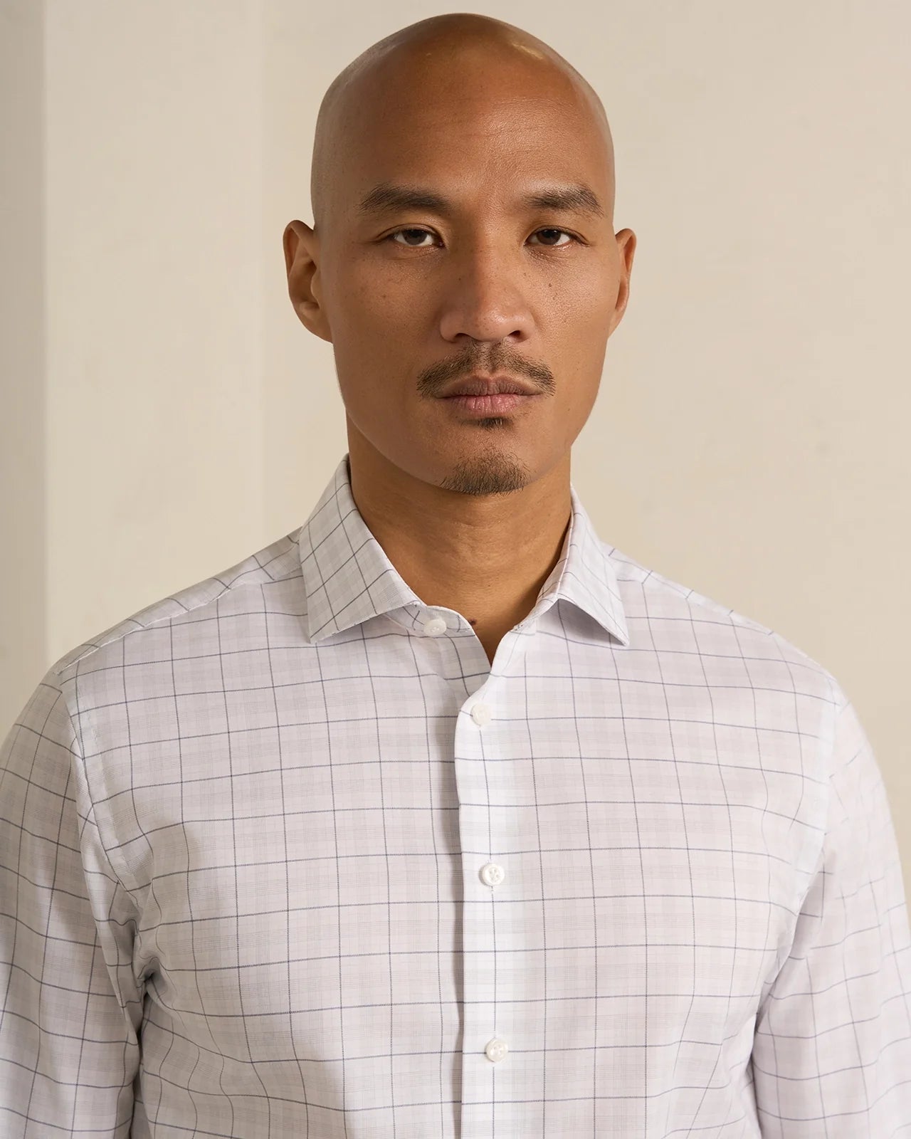 Performance Cotton Check Shirt - Performance Cotton Check Shirt Navy Grey Check