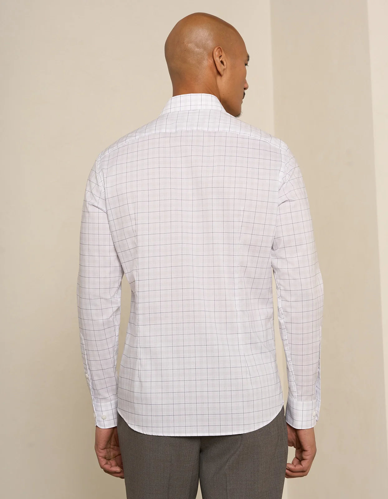 Performance Cotton Check Shirt - Performance Cotton Check Shirt Navy Grey Check