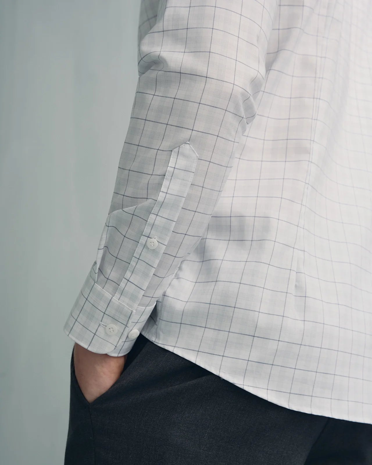 Performance Cotton Check Shirt - Performance Cotton Check Shirt Navy Grey Check