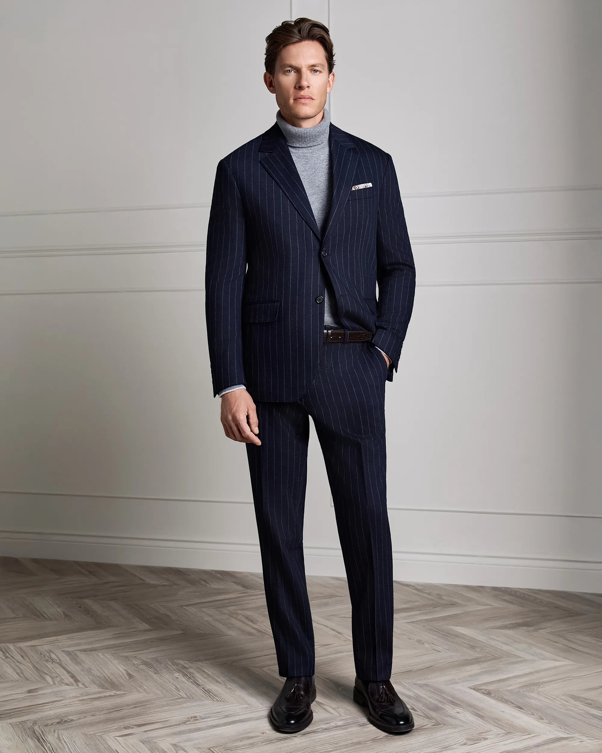Malpensa Versa Pinstripe Suit - Malpensa Versa Pinstripe Suit Navy